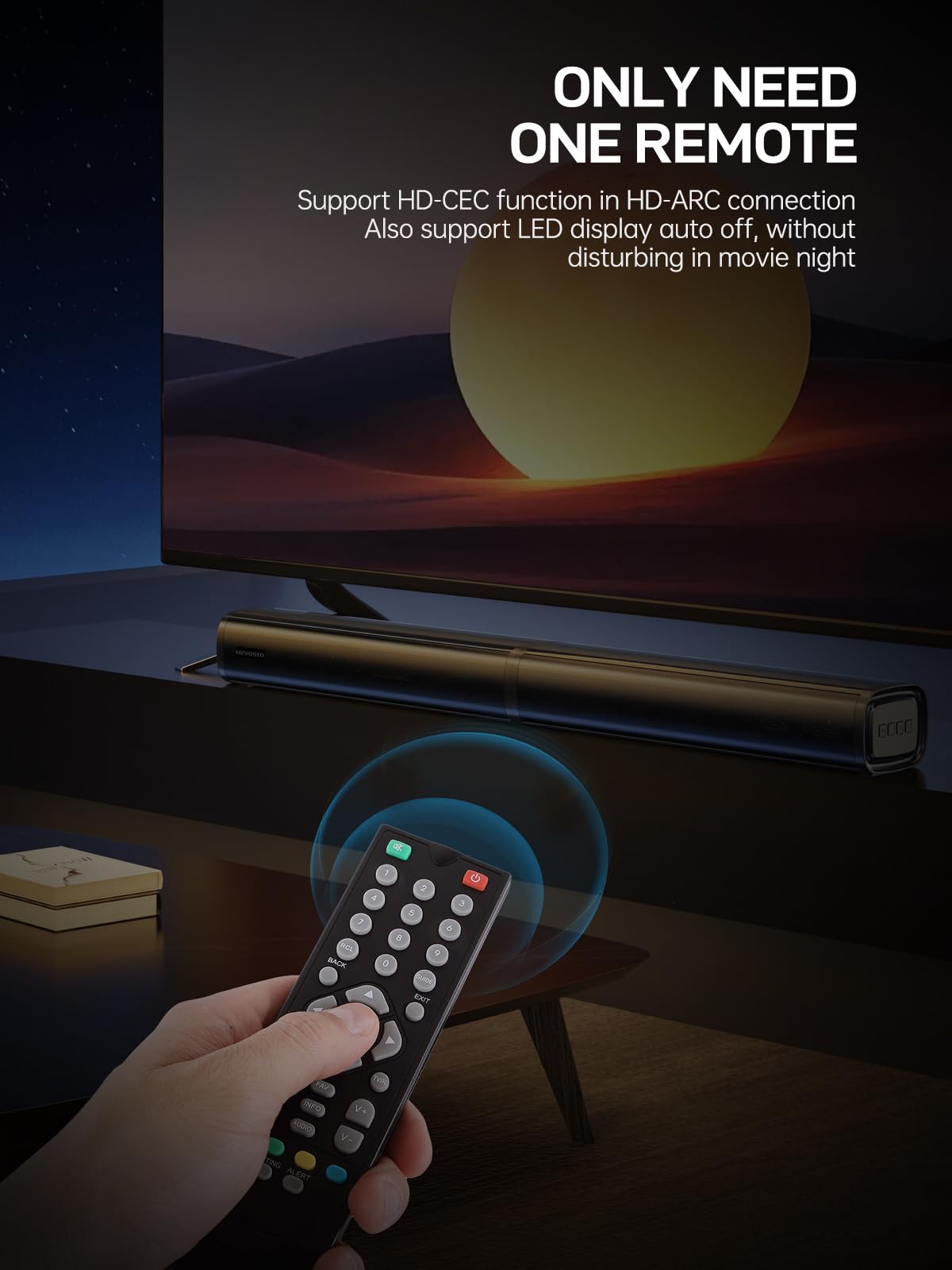 MEVOSTO 2-in-1 Separable Soundbar for TV with Built-in Subwoofer - 2.2CH, HDMI ARC/Optical/AUX/BT 5.0, Adjustable Bass/Treble, Wall Mountable - Perfect for Home Theater, Gaming PC, and Surround Sound Experience