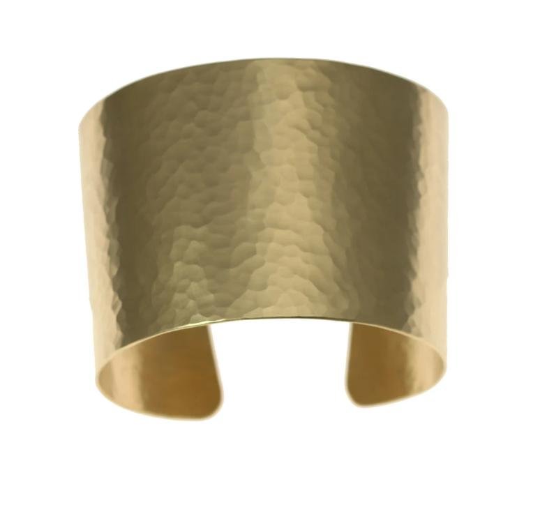 Matte Finished Hammered Nu Gold Brass Cuff Bracelet - Elegant Boho Jewelry for Women, Perfect for Casual Wear & Special Occasions