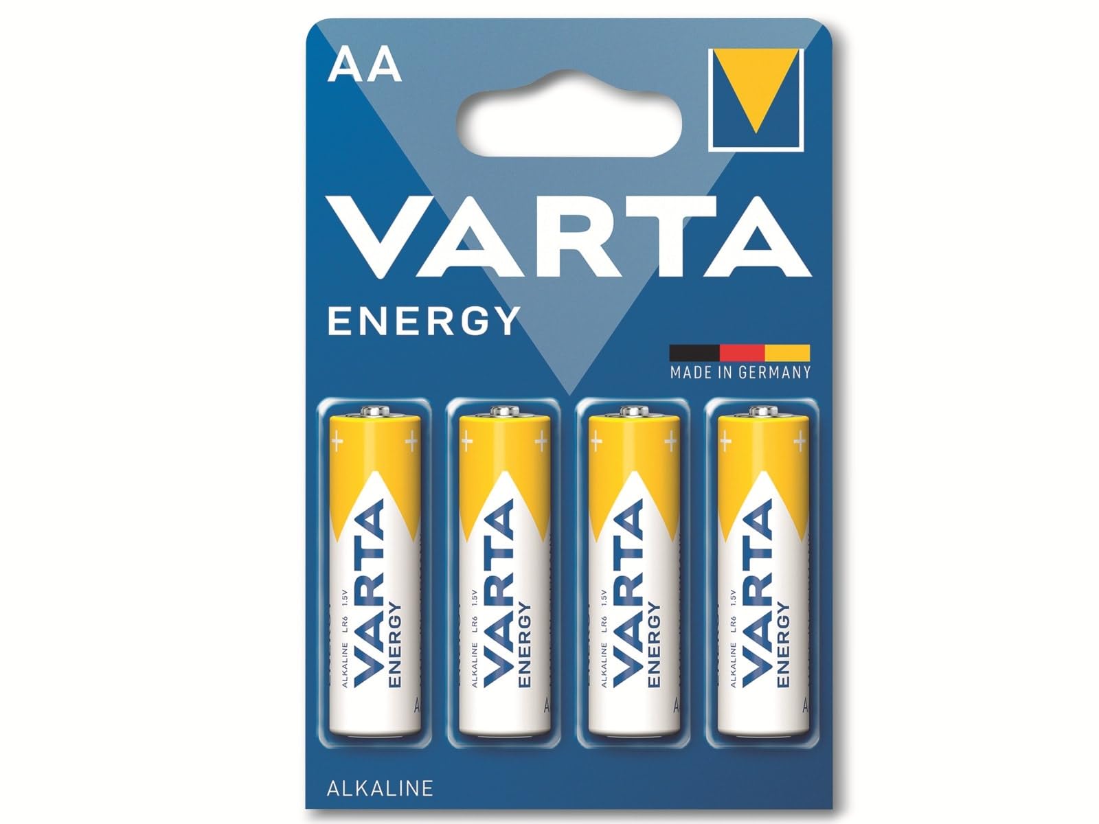 VARTA 0568081 AA Batteries (Pack of 4) - 1.5V Alkaline LR6 Batteries for Toys, Flashlights, Remote Controls & Electronic Devices - Long Lasting Power Supply