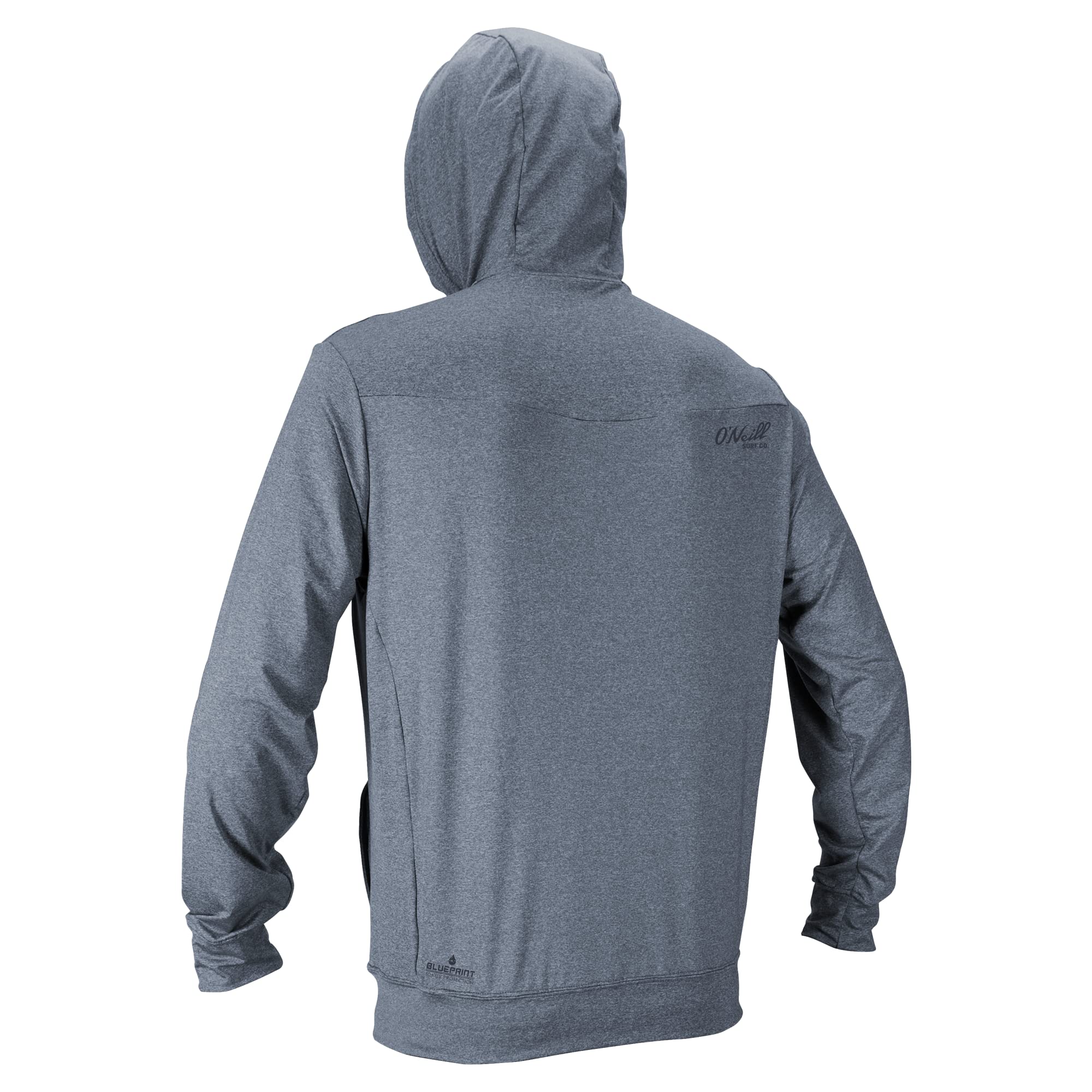 O'NEILL Men's Blueprint Long Sleeve Full Zip Sun Hoodie UPF 50+ UV Protection - Lightweight Quick-Dry Fishing Hooded Shirt for Beach, Surfing & Outdoor Activities