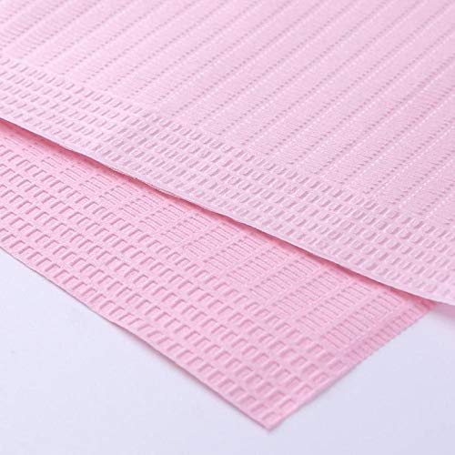 **Disposable Dental Bibs Waterproof 125 Pack, Pink 13