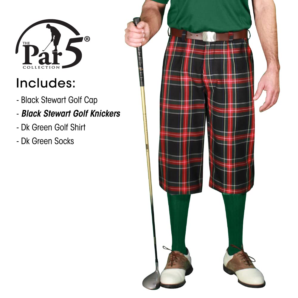 Black Stewart Men's Dark Green Golf Outfits - Premium Golf Apparel for Tournaments & Casual Play