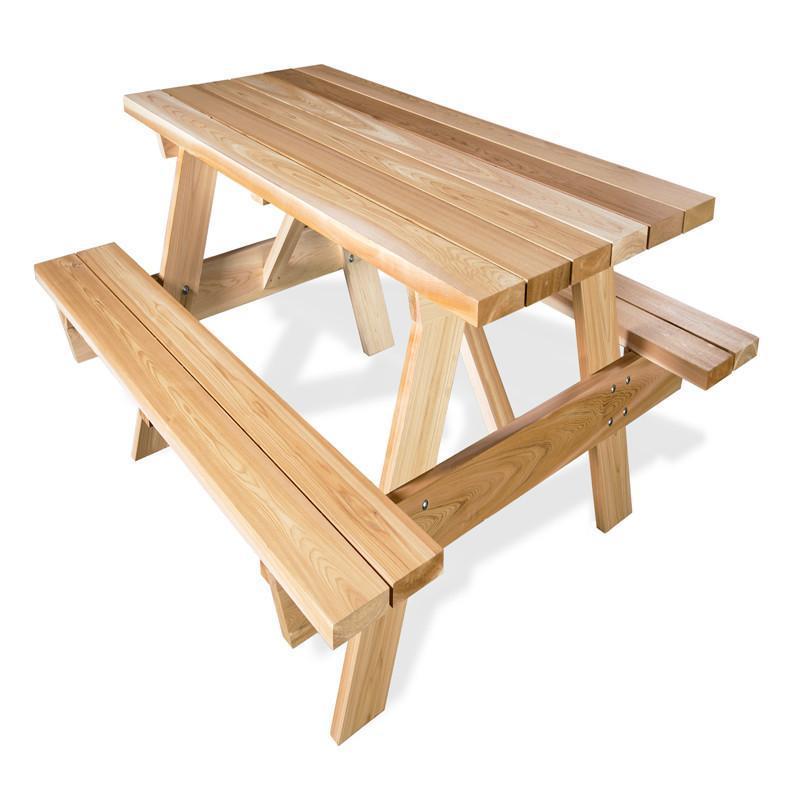 Premium Cedar Picnic Table - Outdoor Dining Set for Backyard, Garden & Patio | Natural Wood Rustic Picnic Bench for Family Gatherings & BBQ Parties
