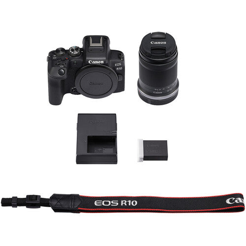 Canon EOS R10 Mirrorless Camera with 18-150mm Lens Kit - 4K Video, Audio Recording, 24.2MP APS-C Sensor | Includes 2x SanDisk 128GB Extreme Memory Cards, Tripod & Accessories | Perfect for Vlogging, Travel Photography & Content Creation
