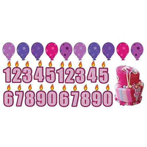 VictoryStore Outdoor Yard Signs - Birthday Girl Lawn Decor with Candles, Cake & Balloons - Durable Pathway Markers with Stakes for Garden, Party & Celebration Decorations