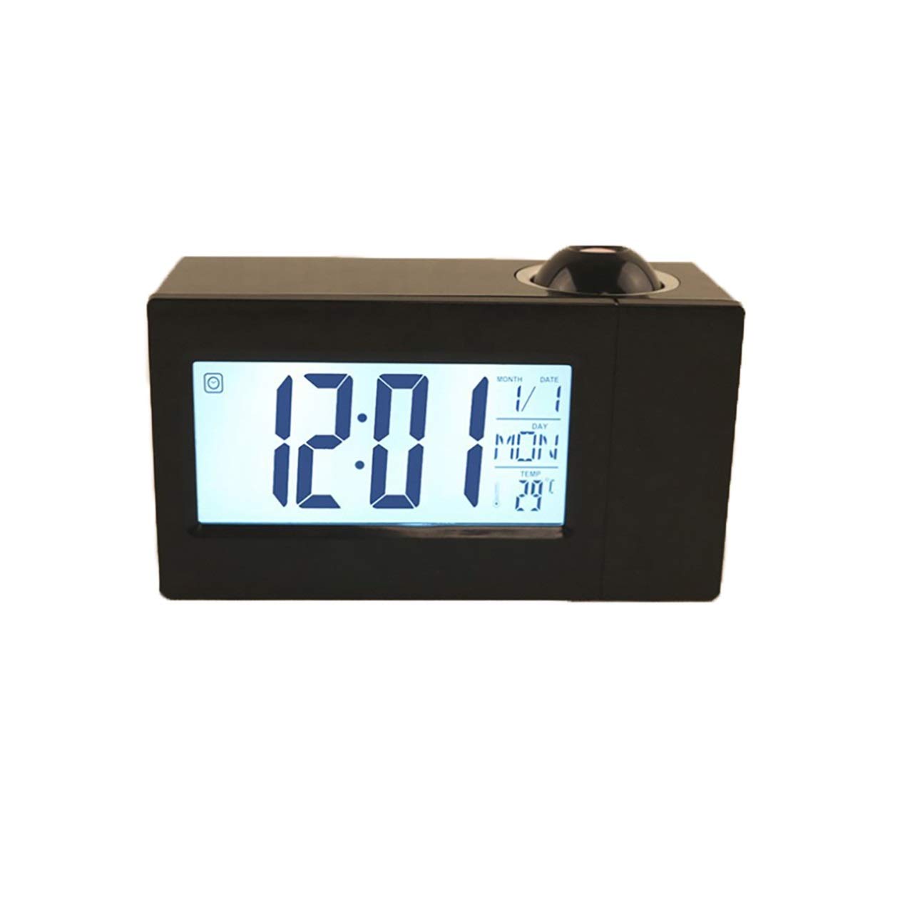 UXZDX CUJUX LED Digital Projection Alarm Clock with Voice Function - Nixie Tube Electronic Desk Clock, Time Projection for Bedroom, Kids Room & Office Use