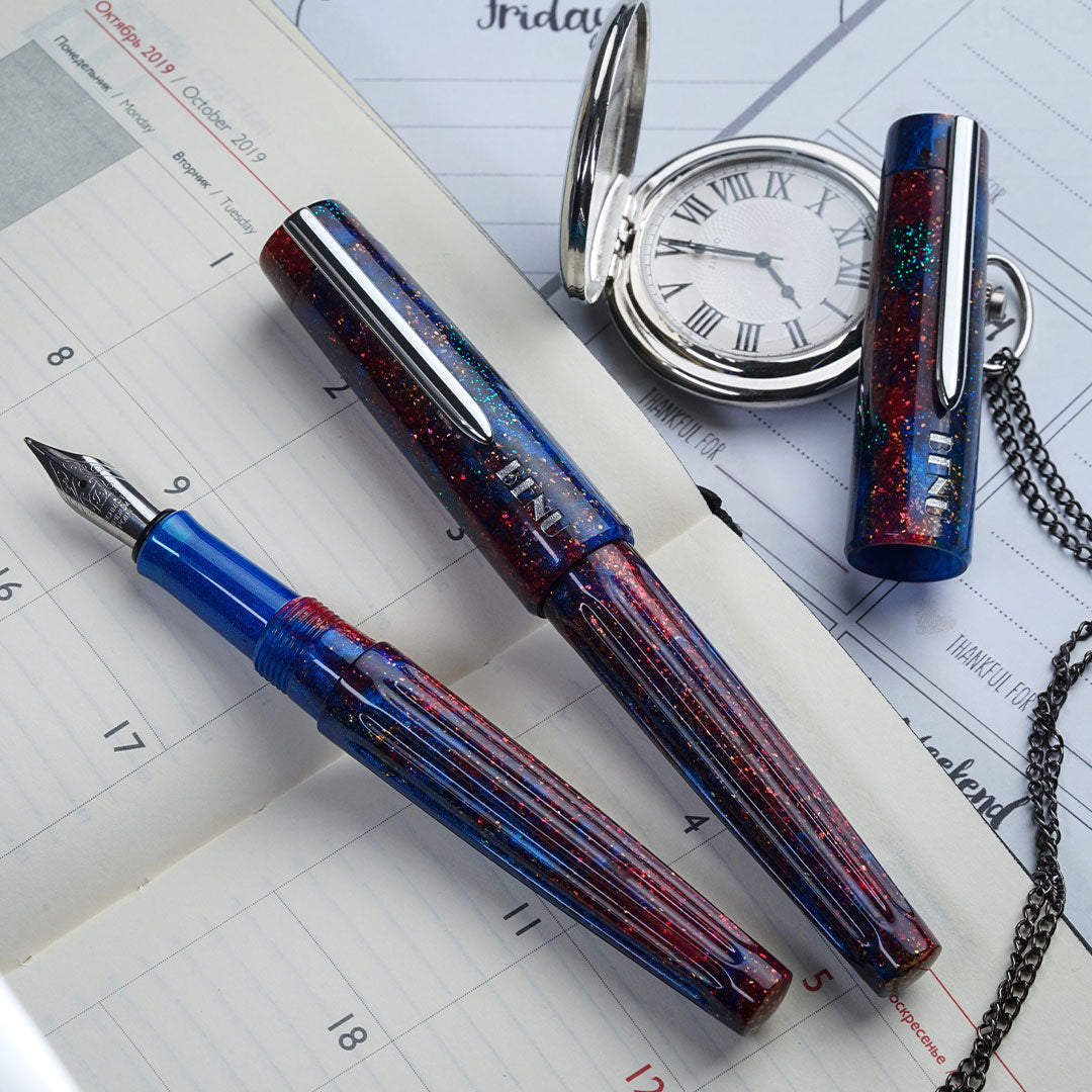 Benu DailyMate Fountain Pen - Premium Writing Instrument for Smooth Writing, Ideal for Office, School & Journaling - Lively Tuesday Design