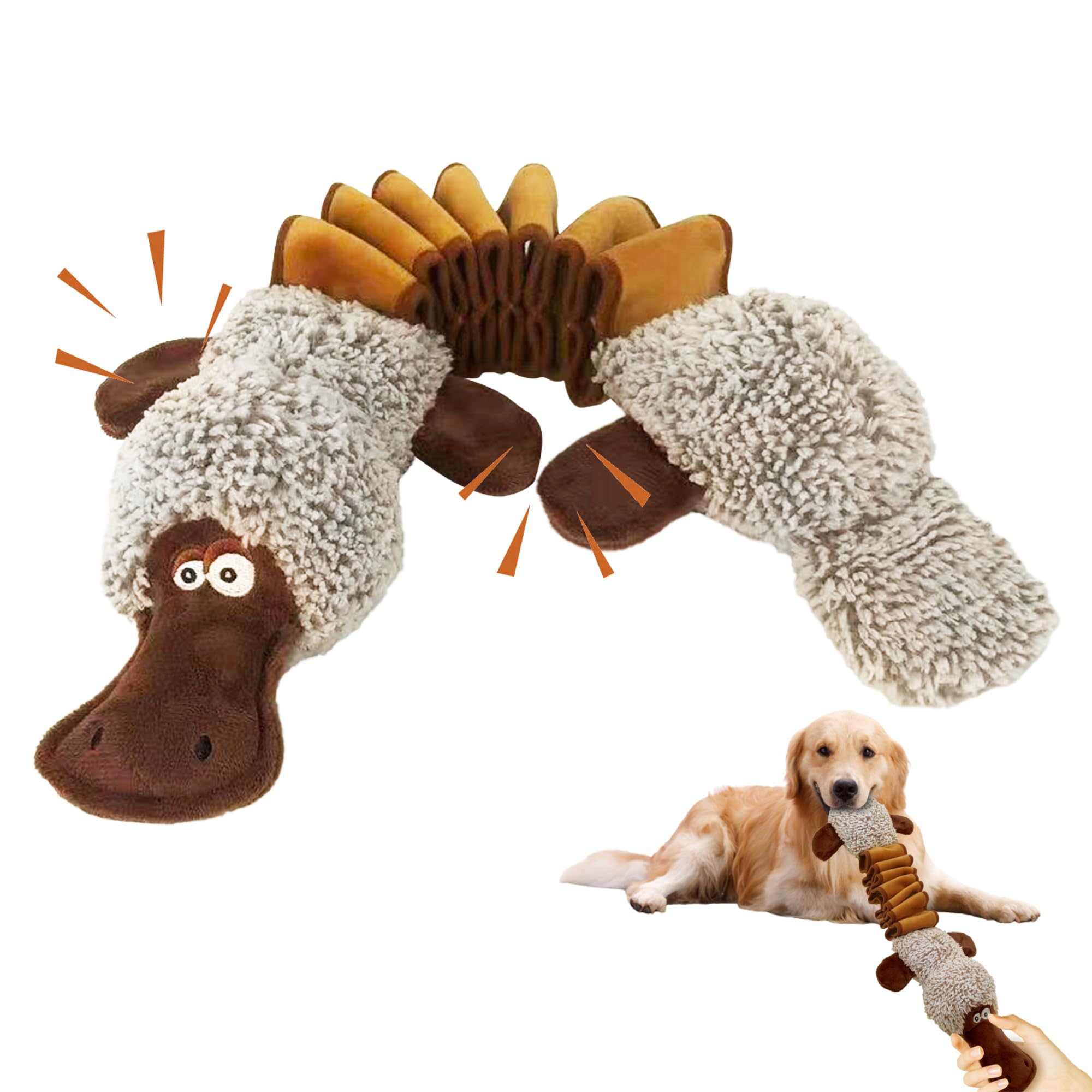 Durable Squeaky Dog Toys for Small, Medium & Large Dogs - Interactive Tug of War Puppy Chew Toys with Funny Platypus Design - Perfect for Playtime, Training & Bonding with Your Pet