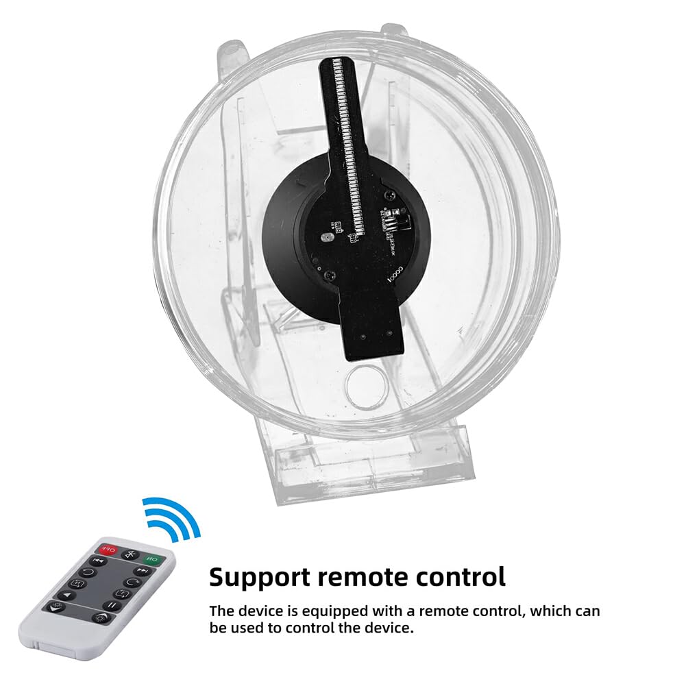 QOKLIYUI 3D Holographic LED Fan Display with Battery - Portable Hologram Projector for Dorm Rooms, PC Replacement | Perfect for Parties, Trade Shows & Home Decor