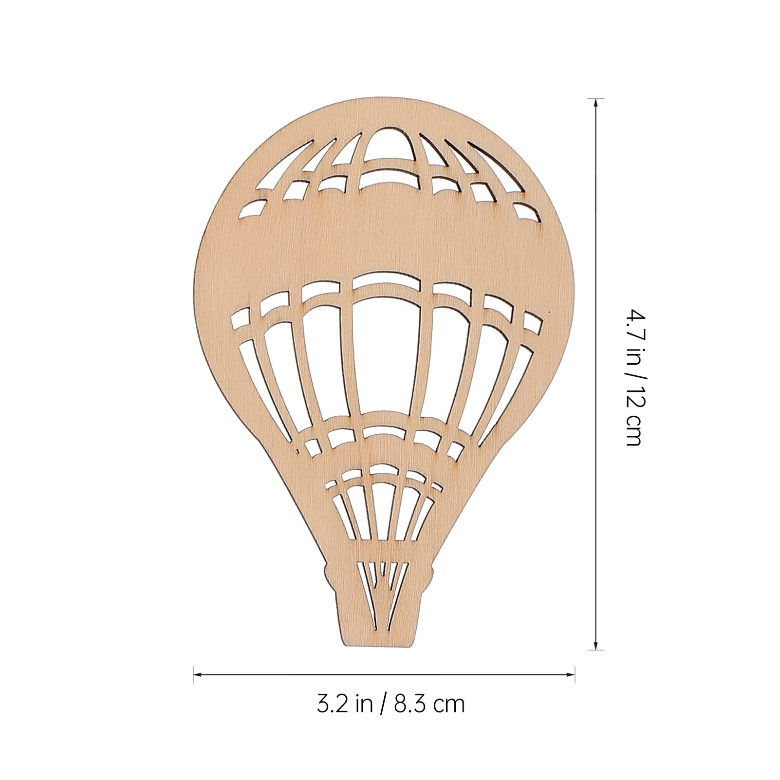 30pcs Unfinished Wooden Hot Air Balloon Cutouts for DIY Craft Projects - Hollow Wooden Puzzle Slices for Painting & Decor - Perfect for Home Decor, Kids' Art, and Party Favors
