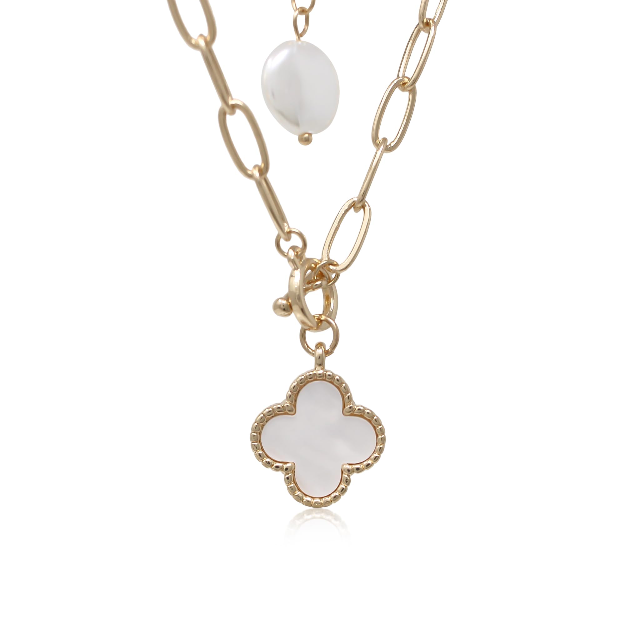 POMINA Chunky Coin Fashion Gold Necklace for Women - Trendy Statement Toggle Necklace with Antique Gold Coin Pendant & Thick Link Chain - Perfect for Layering, Everyday Wear, and Special Occasions