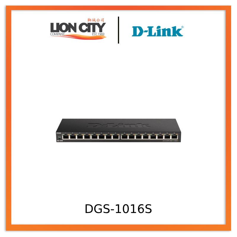 D-Link DGS-1016S 16-Port Gigabit Ethernet Switch | High-Speed Network Hub for Home & Office | Ideal for Gaming, Streaming & Small Business Networks