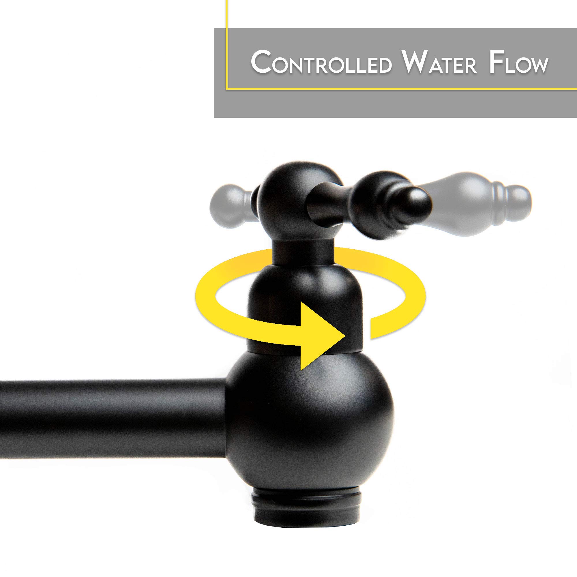 Wall Mount Black Pot Filler Faucet - 24