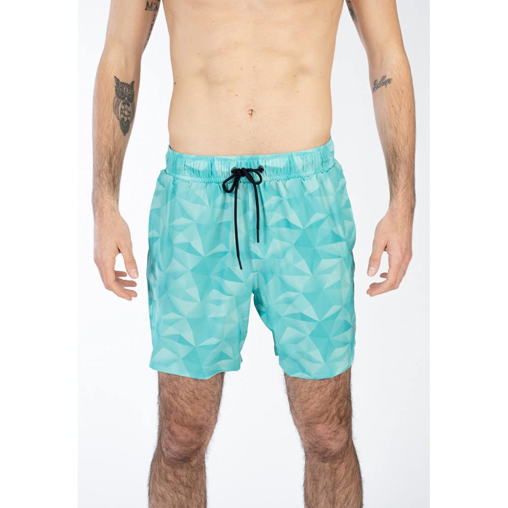 **Spyder Men's Quick-Dry Stretch 7-inch Swim Trunks with UPF 50+ Sun Protection, Pockets & Mesh Liner – Gym Shorts for Swimming, Beach, and Workout**