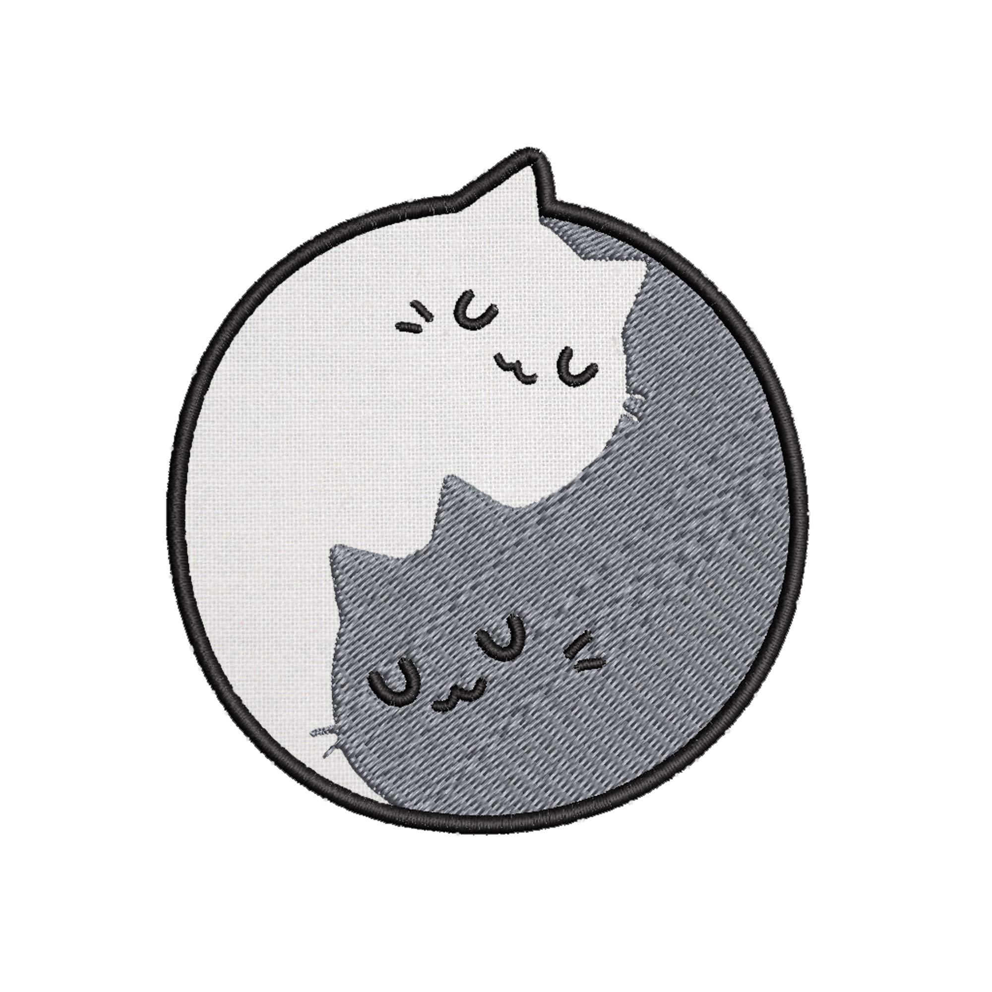 Yin Yang Cat Kung Fu Iron On Patch - Chinese Tao Balance Symbol DIY Embroidered Applique for T-Shirts & Costumes | Perfect for Martial Arts Fans, Cosplay & Unique Fashion Statements