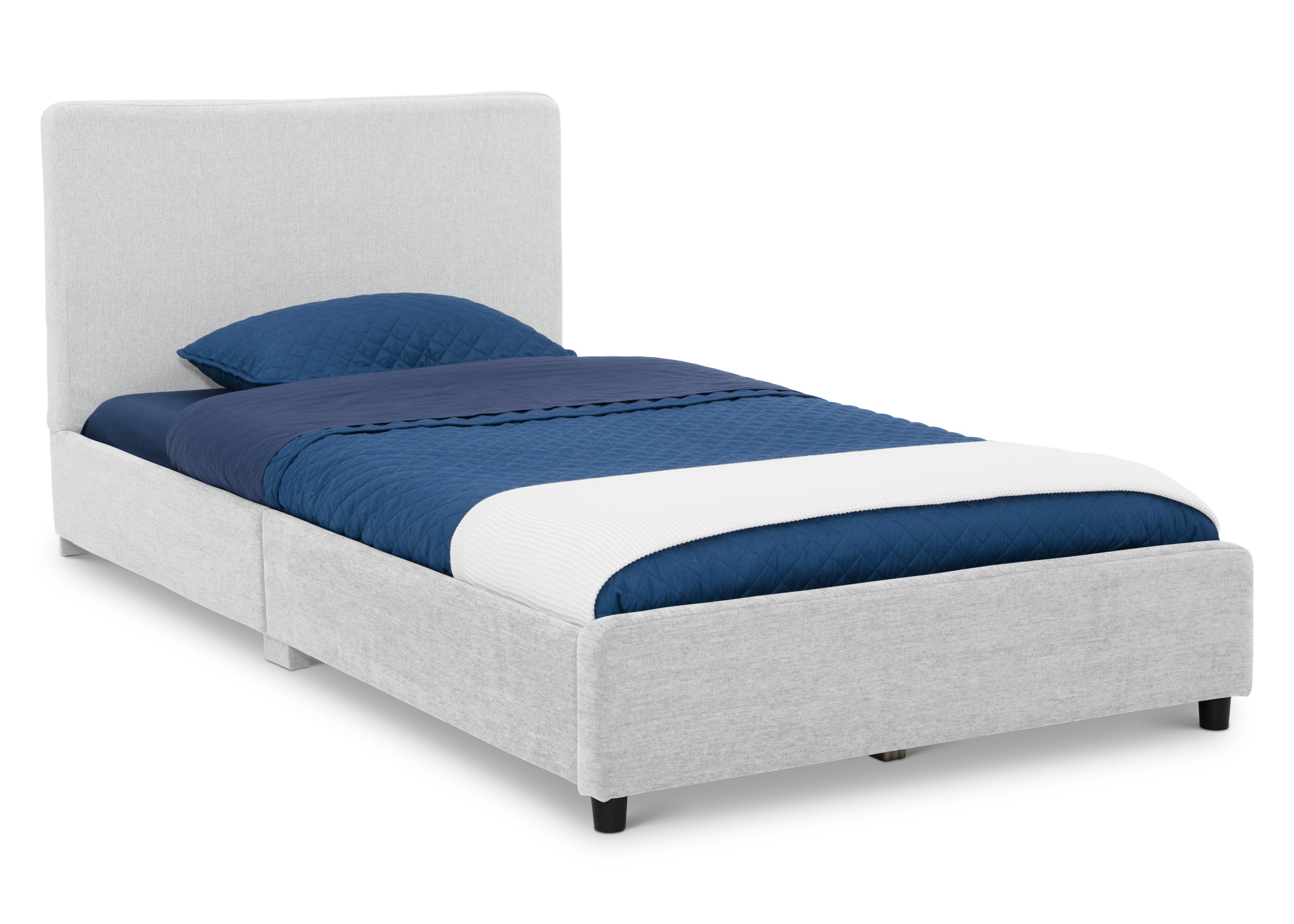 Upholstered Twin Bed with Headboard - Soft Fabric Bed Frame for Kids & Teens - Perfect for Bedrooms, Dorms & Guest Rooms