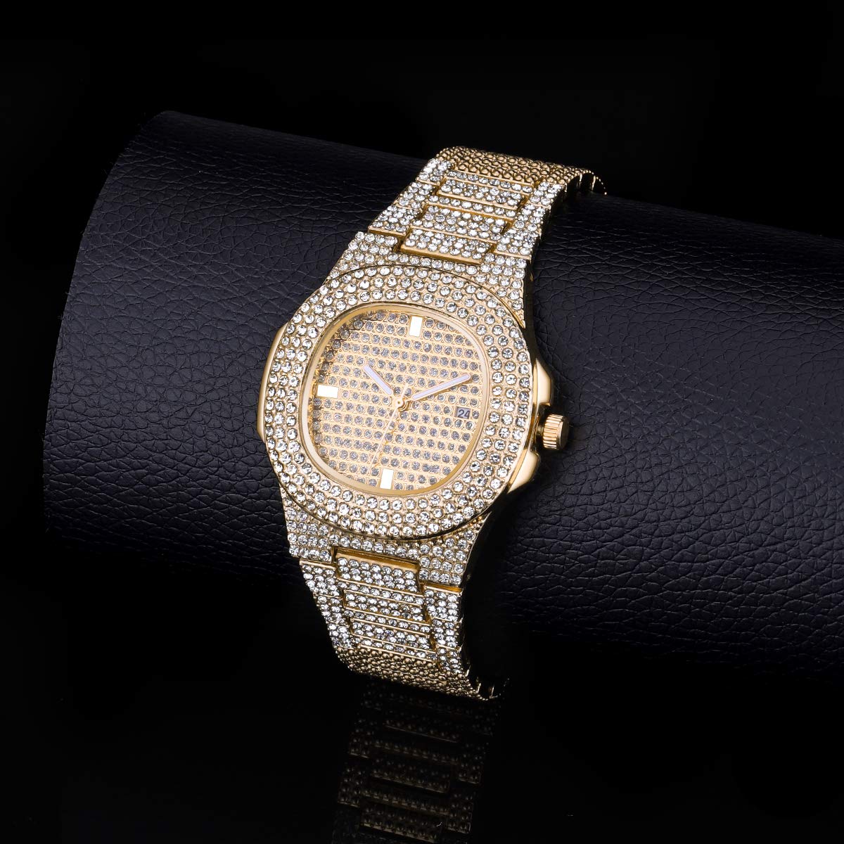 Luxury Men's Diamond Watch - Stainless Steel Hip Hop Style Wristwatch for Men | Perfect for Gifts, Parties, and Everyday Fashion