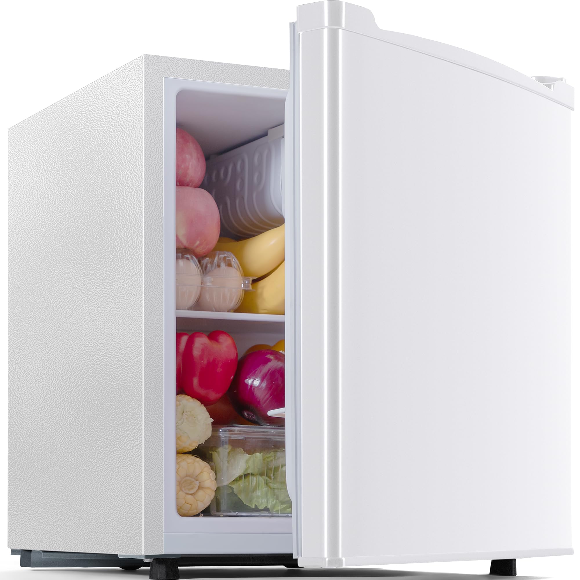 1.7 Cu.Ft Compact Refrigerator with Freezer - Energy Efficient, Low Noise, Auto Defrost Mini Fridge for Bedroom, Office, Dorm, Apartment - Perfect for Snacks, Drinks & Small Food Storage (White)