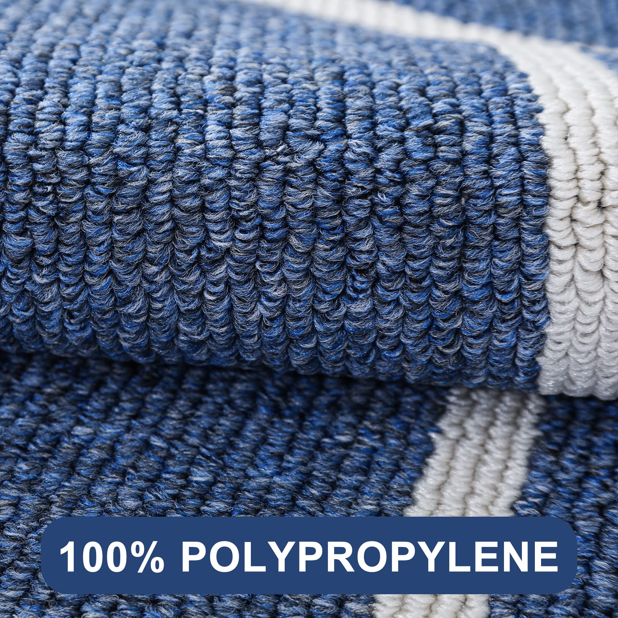 Super Absorbent Non-Slip Kitchen Floor Mat 24x59 Inch - COSY HOMEER Washable Polypropylene Sink Rug for Comfortable Standing, Blue with Frame - Perfect for Kitchen, Laundry Room & Bathroom Use