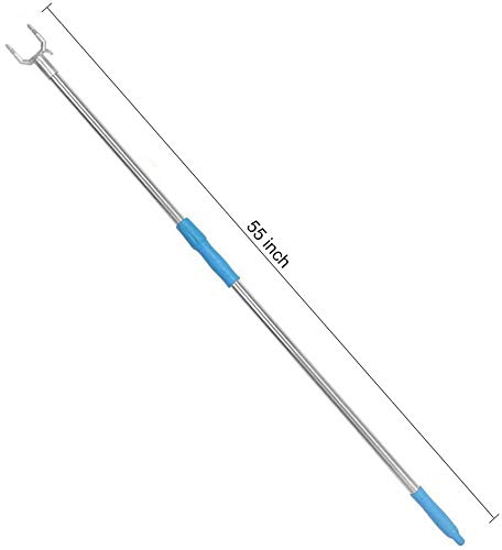 Retractable Steel Hanger Hook Pole - Blue for Wardrobe & Clothesline
