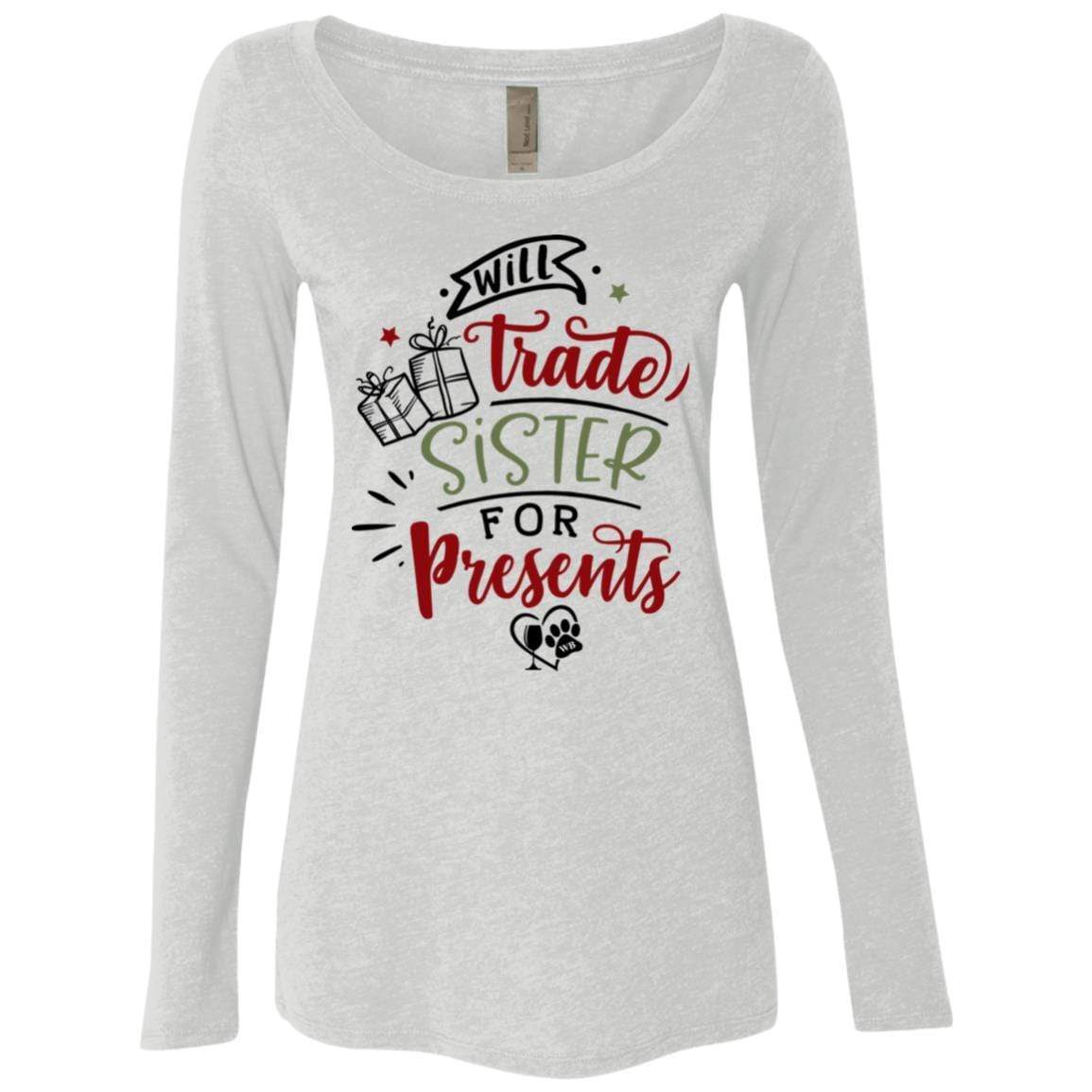 WineyBitches.Co Women's Tri-Blend Long Sleeve Scoop Neck T-Shirt - Soft Casual Tee for Everyday Wear, Lounge & Date Nights