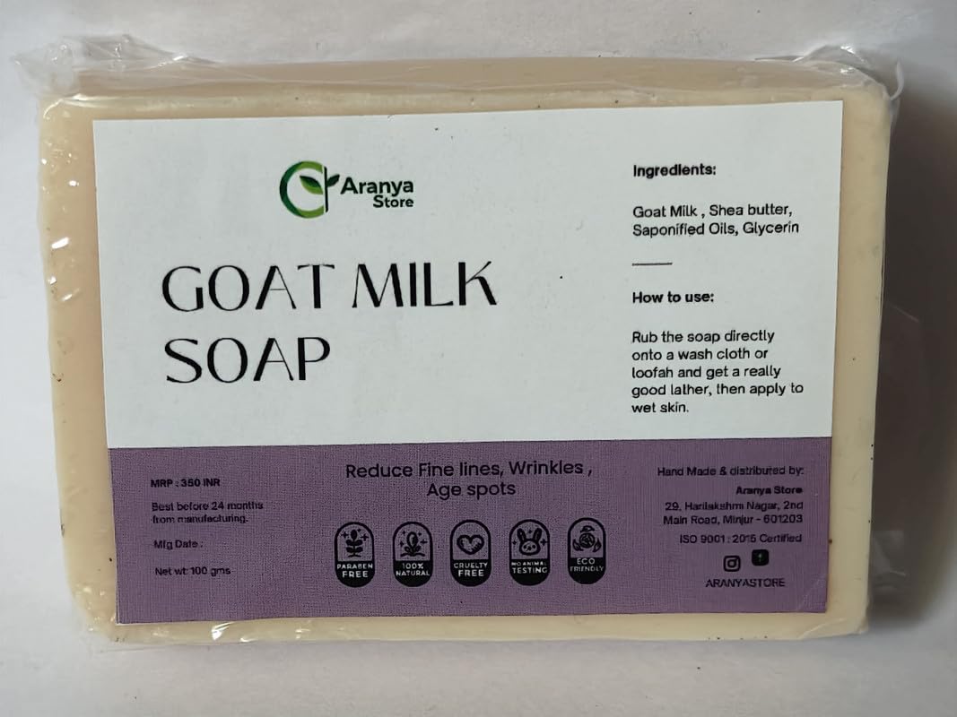 Aranya Store Natural Goat Milk Soap - Organic, Moisturizing & Gentle for Dry, Sensitive Skin - Perfect for Daily Face & Body Cleansing, Gift Sets & Spa Relaxation