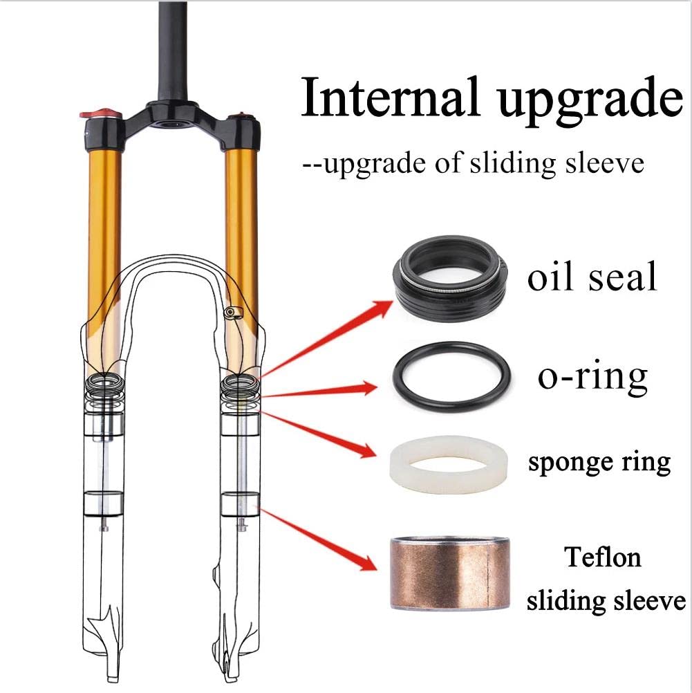 BOLANY 26/27.5/29 Inch MTB Air Suspension Fork - 120mm Travel, Rebound Adjust, 1/8 Straight/Tapered Tube, Manual/Remote Lockout, QR 9mm Front Fork for Mountain Biking & Trail Riding