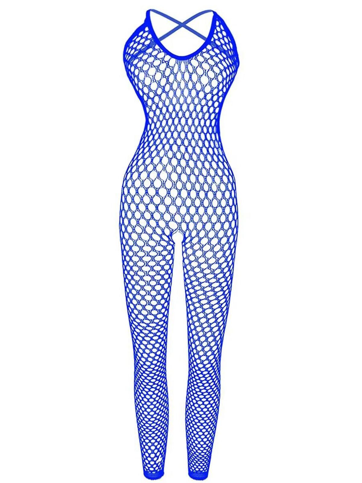 XIUSEMY Women's Sexy Lingerie Set - Full Body Bodysuit with V Neck & Mesh Fishnet Stockings for Nightwear | Perfect for Valentine's Day, Boudoir Photography & Romantic Nights