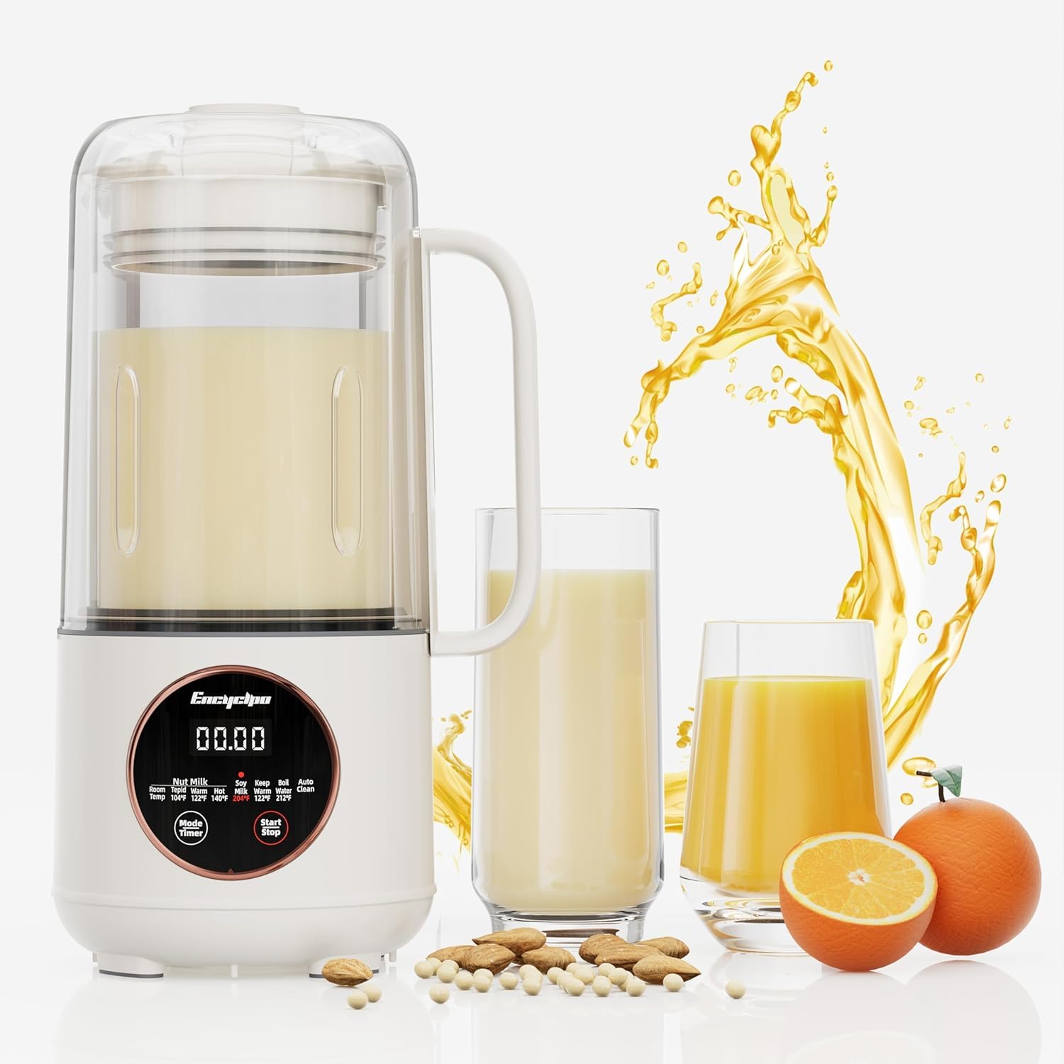 50oz Automatic Nut Milk Maker - Homemade Soy, Almond & Oat Milk Machine with Auto Clean, Boil & Keep Warm | Includes Spin Clean Brush & Nut Milk Bag | Perfect for Vegan, Dairy-Free & Keto Diets | Great for Breakfast Smoothies, Coffee Creamer & Healthy Snacks