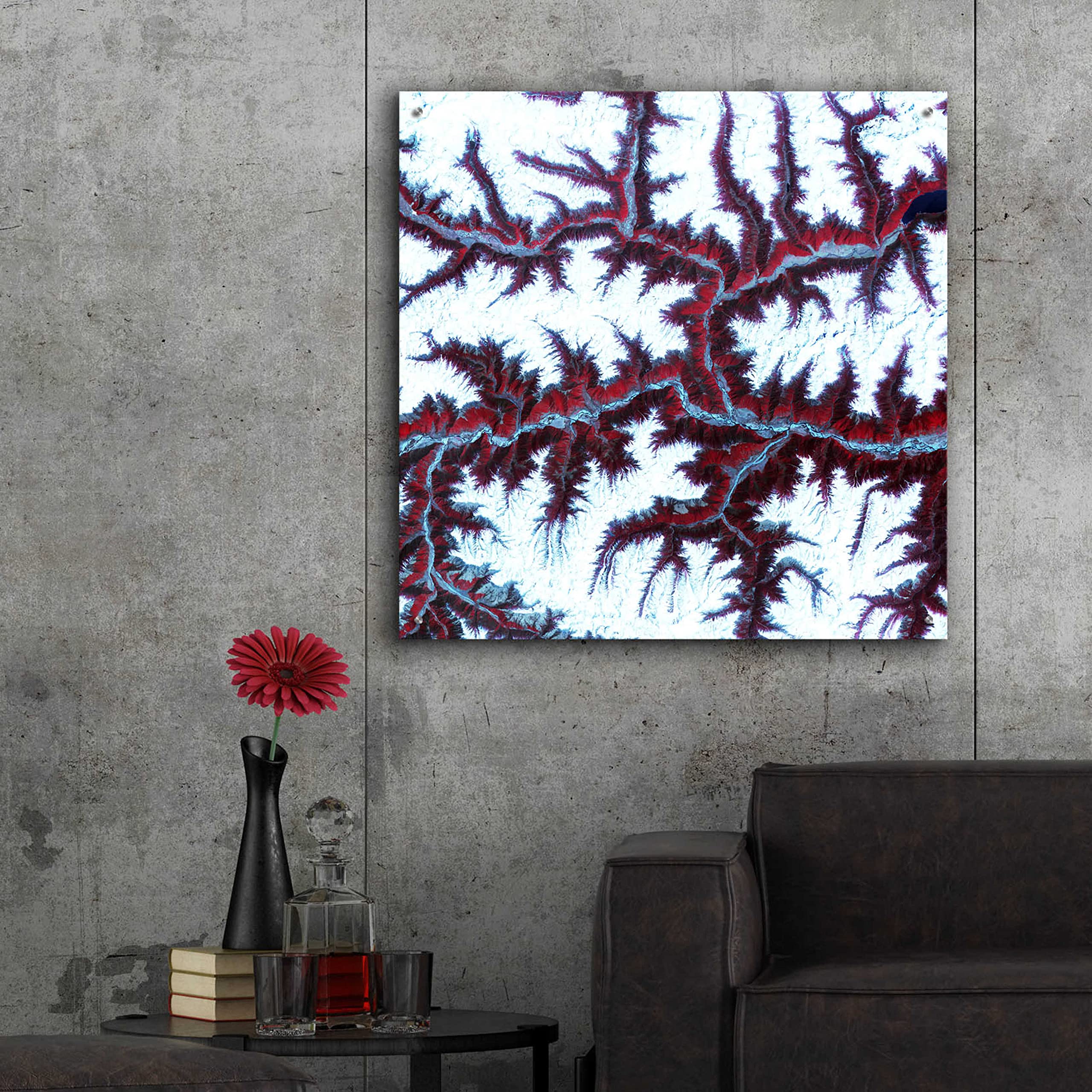 Epic Art 'Earth as Art: Himalayas' Acrylic Glass Wall Art - 36x36 Inch Modern Home Decor for Living Room, Bedroom & Office - Stunning Landscape Photography Print for Contemporary Interior Design