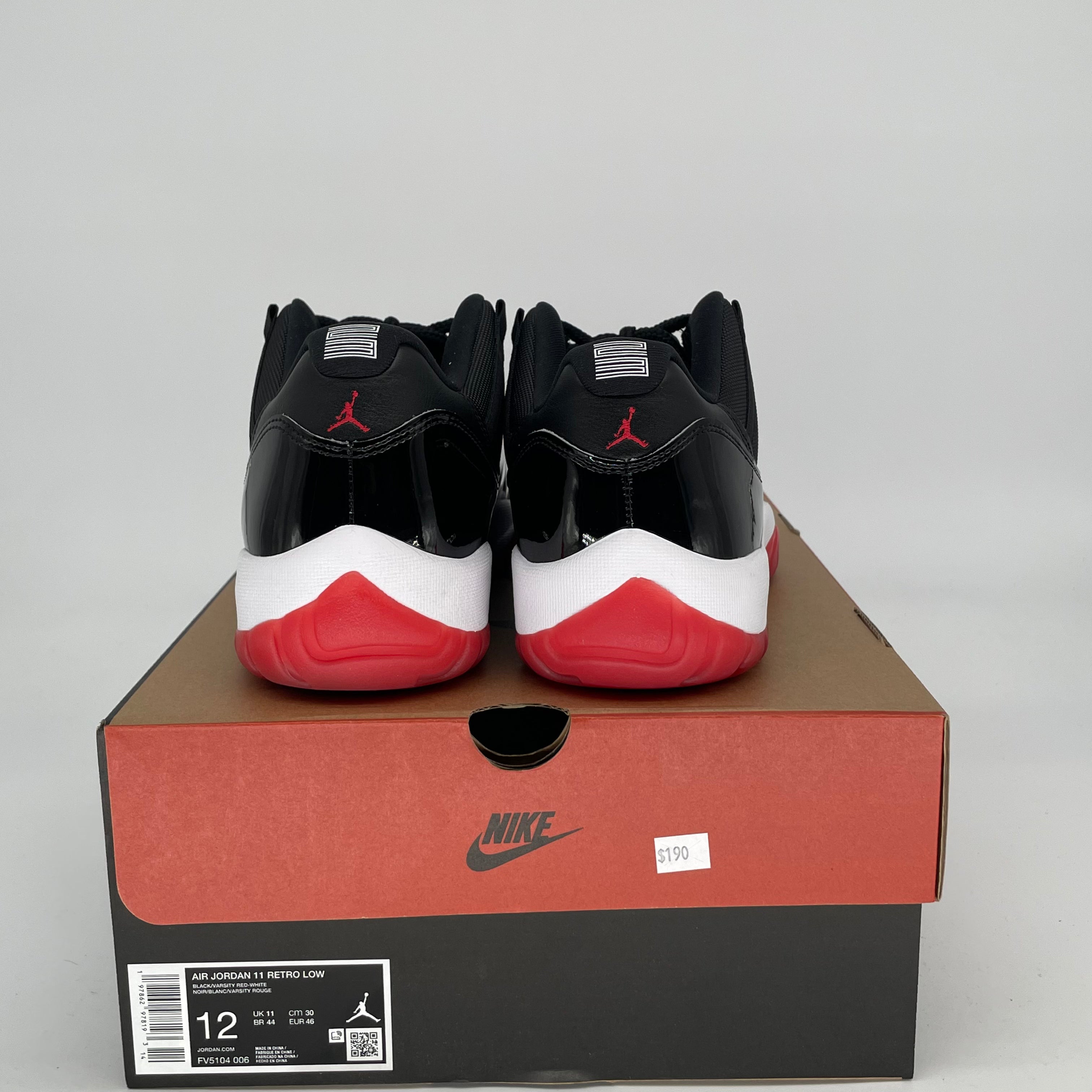 Original Air Jordan 11 Low Bred Men's Basketball Shoes - Size 12 (FV5104-006) | Retro Sneakers for Casual Wear, Street Style & Sneaker Collectors
