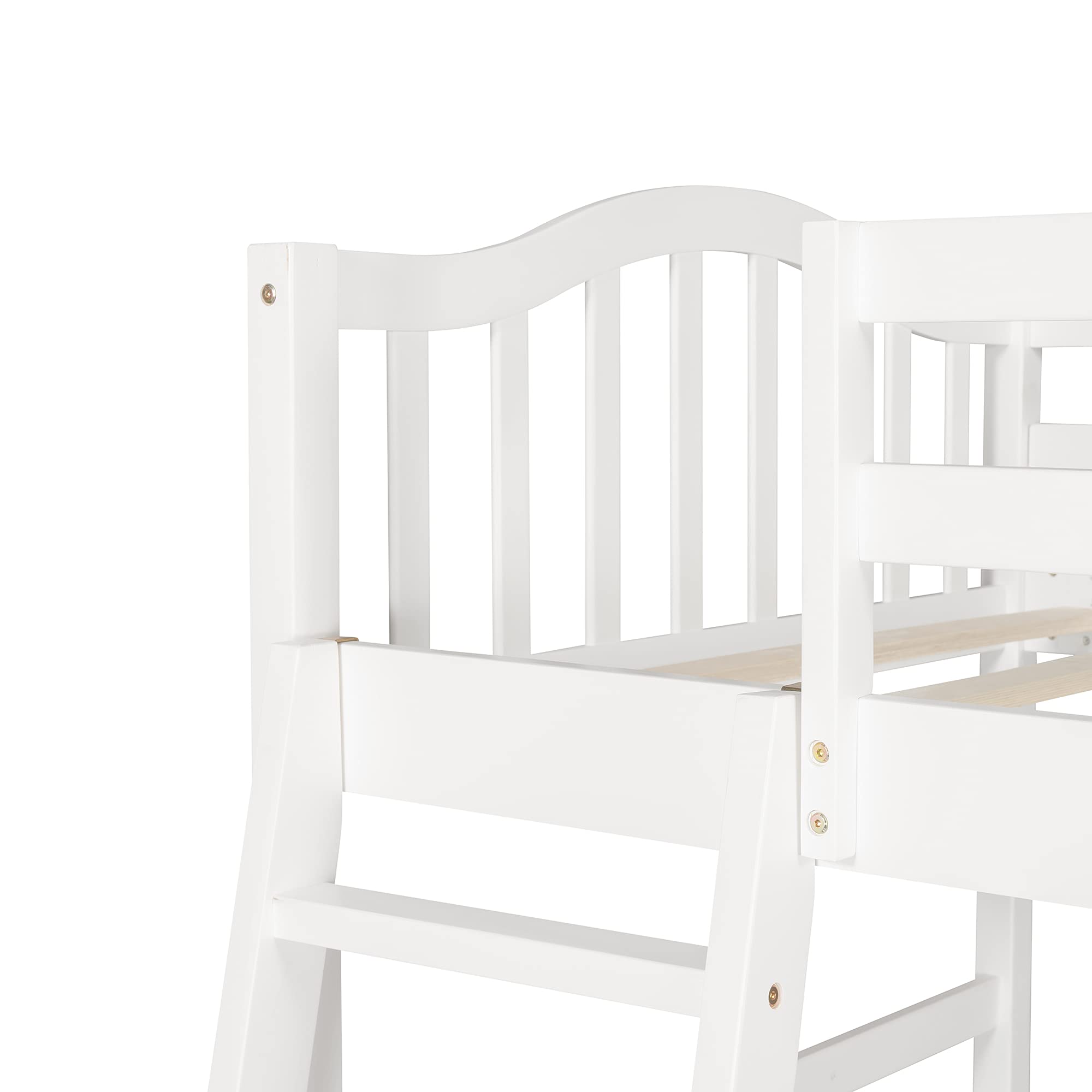 **Twin Size Wooden Loft Bed for Kids with Desk, Drawers, Cabinet & Shelves - Space-Saving Multi-Functional Bed Frame - Perfect for Small Bedrooms, Dorms & Kids' Rooms (White)**