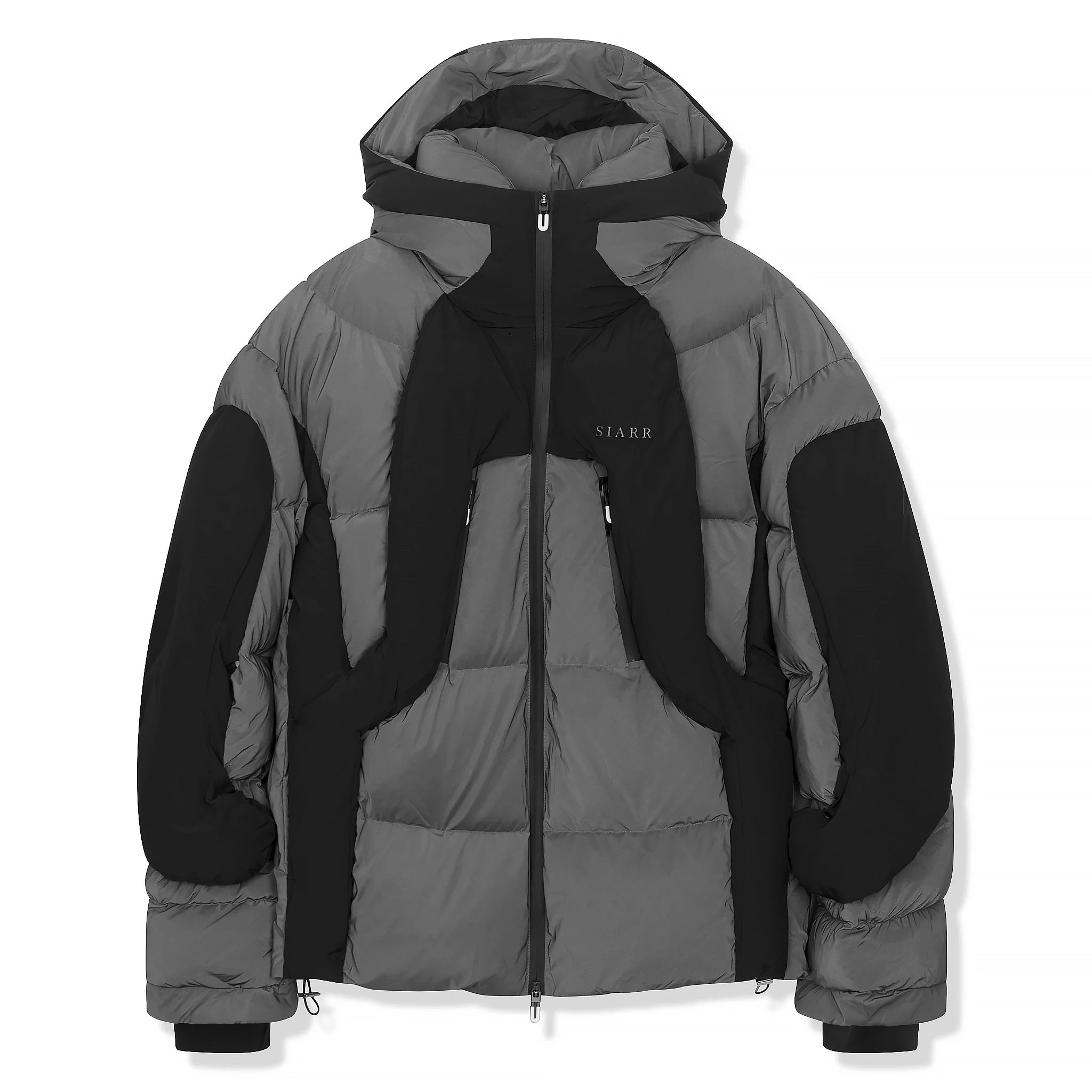 SIARR Black Grey Puffer Ski Jacket - Winter Warm Insulated Waterproof Coat for Men & Women - Perfect for Skiing, Snowboarding & Outdoor Activities