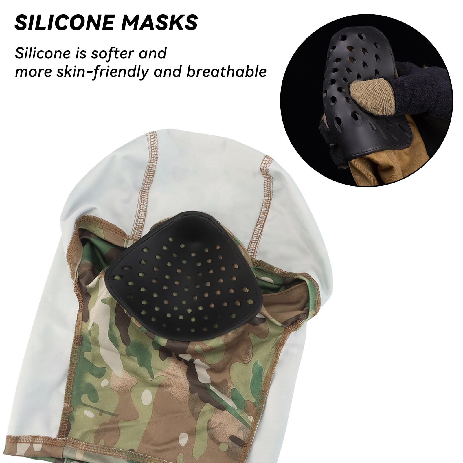 AOUTACC Balaclava Airsoft Mask - Ninja Style Tactical Full Face Protective Mask, Soft Silicone for Airsoft, Cycling & Outdoor Sports | Perfect for Paintball, Motorcycling & Winter Activities