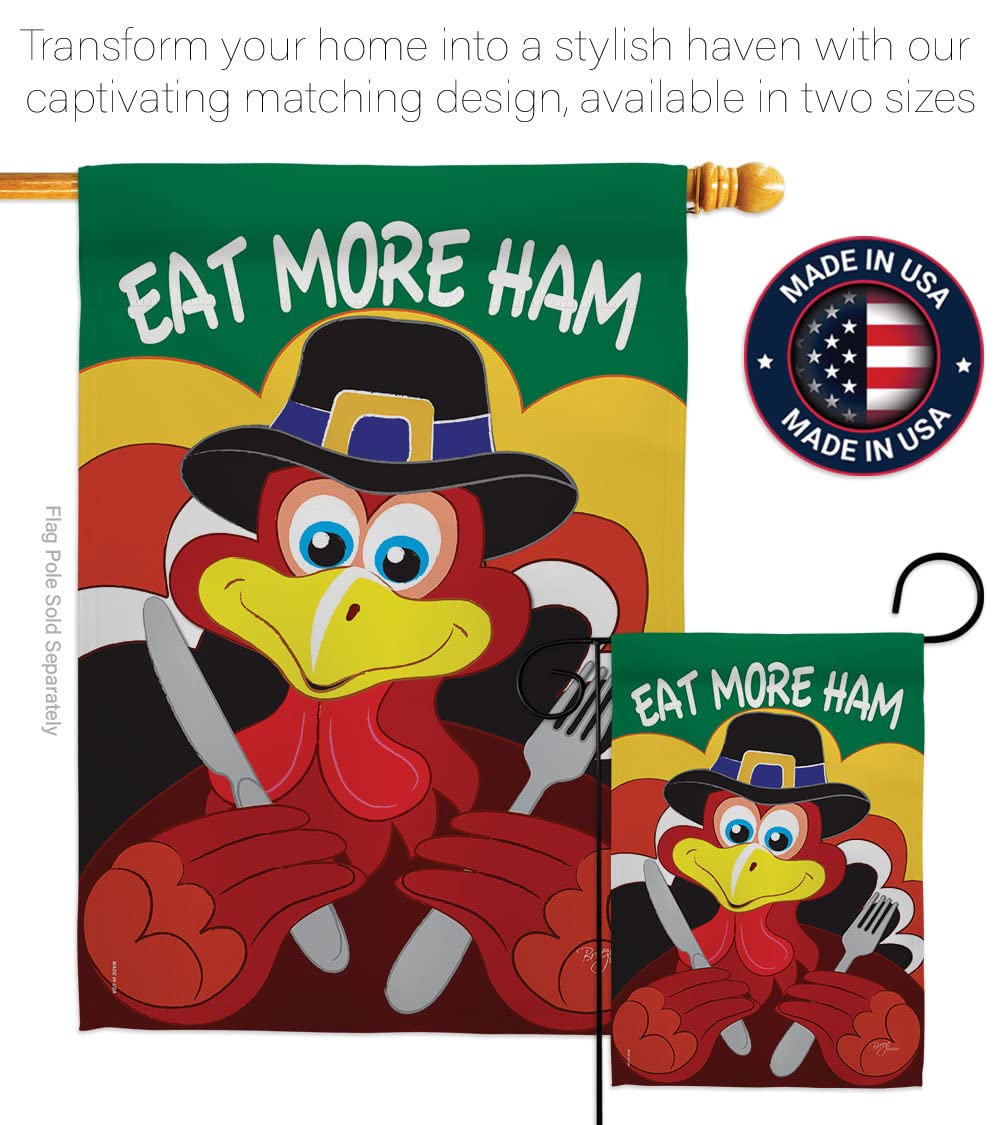 Breeze Decor Fall Thanksgiving House Flag Set - 28x40in Double Sided for Outdoor Decor