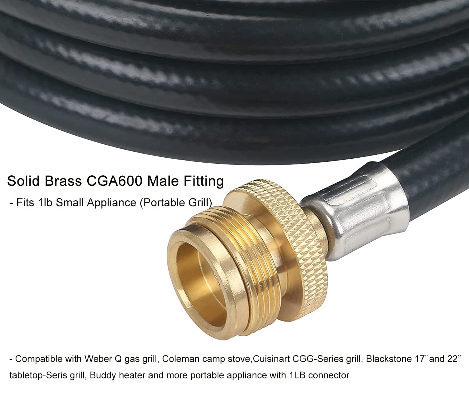 ATKKE 4FT Propane Hose Adapter 1lb to 20lb with Pressure Gauge - Universal Propane Tank Converter for Weber Q Grills, Blackstone Griddles, Mr. Heater, Coleman Stoves - Perfect for Outdoor Cooking, Camping & Backyard BBQs
