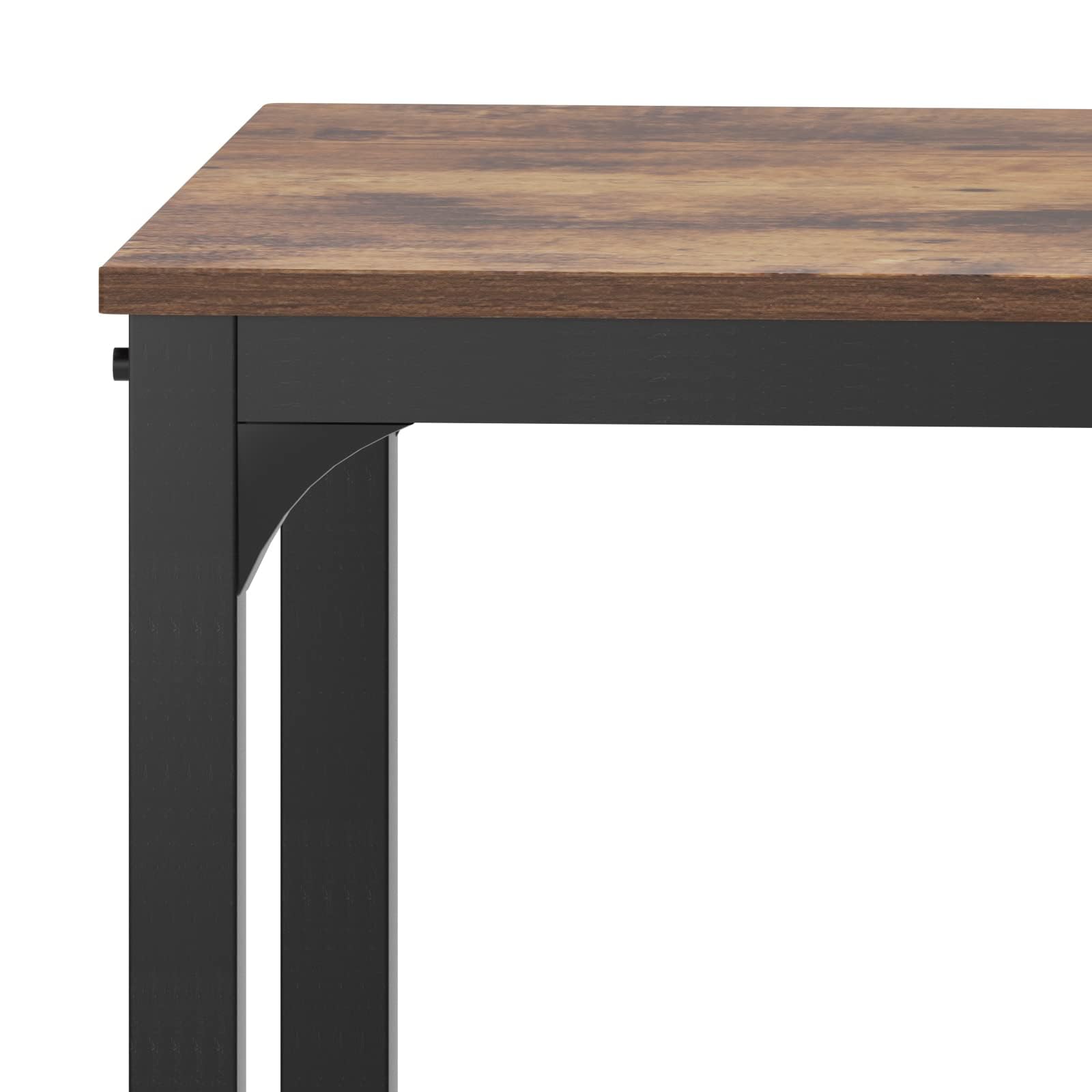 SogesPower 43 Inch Rustic Brown Dining Table Set with 2 Chairs & Bench - Kitchen & Dining Room Furniture for Home & Restaurant Use | Perfect for Family Meals, Entertaining Guests & Small Space Dining