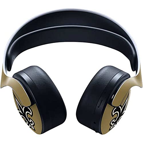 Officially Licensed NFL New Orleans Saints Gaming Skin Decal for PS5 Pulse 3D Wireless Headset - Custom Protective Vinyl Cover with Large Team Logo - Perfect for Gaming Sessions & Showcasing Team Spirit