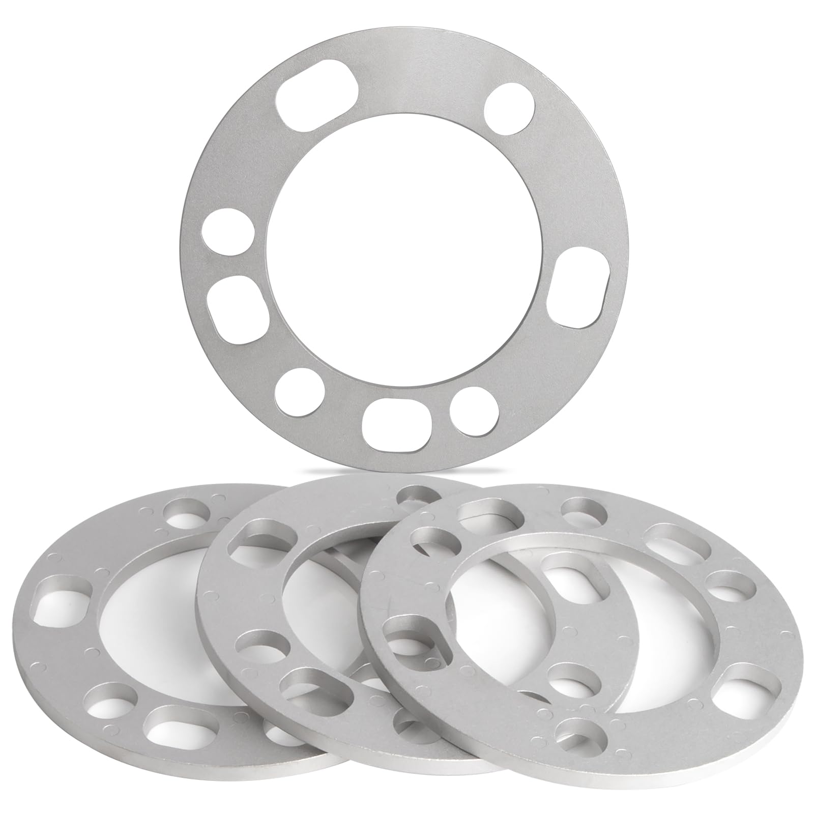 JiiinMiiin 4PCS Universal 6 Lug & 5 Lug Wheel Spacers (8mm Thick) - Fits 75-96 Ford F150, 94-18 Dodge Ram 1500, 98-20 Chevy Silverado 1500 - 5x139.7 & 6x139.7 Bolt Pattern, 108mm Center Bore - Enhance Stance & Clearance for Off-Roading & Custom Wheels