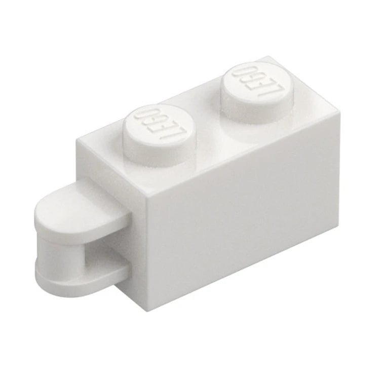 LEGO White 1x2 Modified Brick with Bar Handle - Bar Flush with Edge (Part #34816, 6198933) - Perfect for Custom LEGO Builds, Miniature Models & DIY Projects