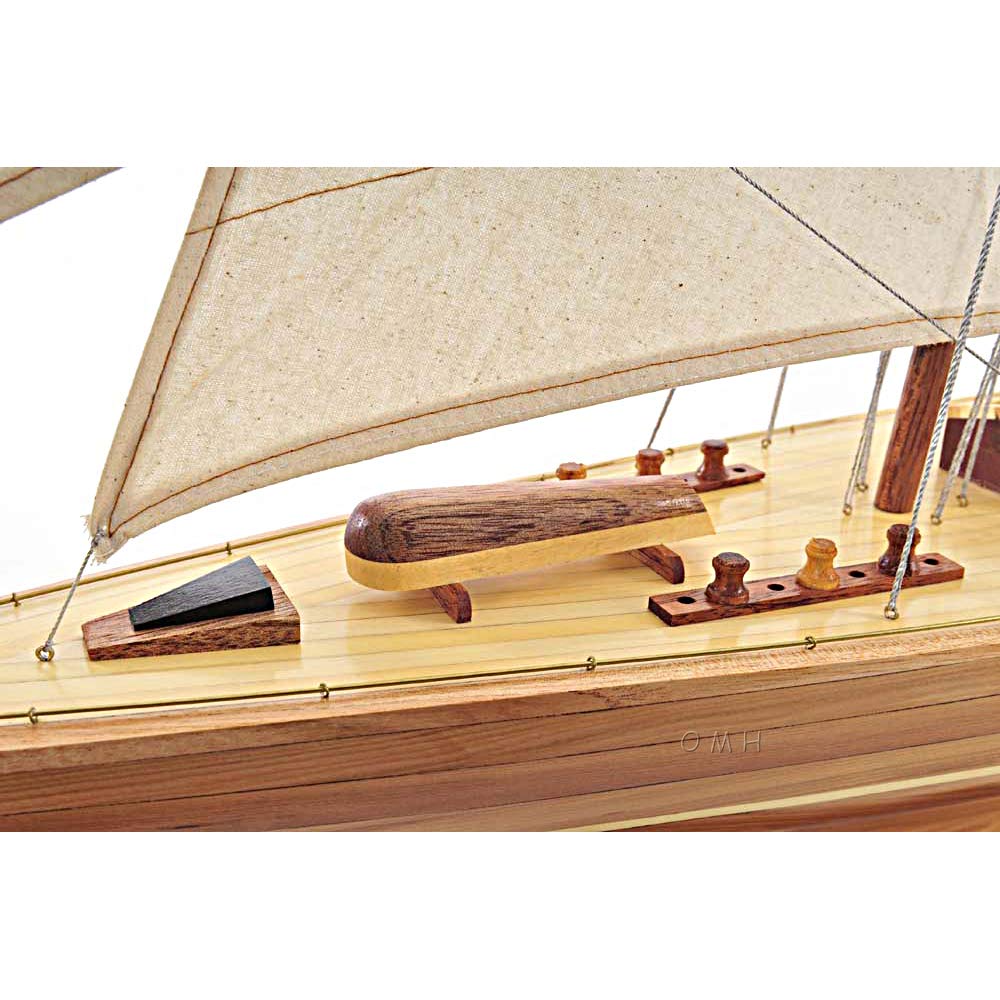 Old Modern Handicrafts Endeavour 40 Yacht Model - Premium Wooden Ship Replica for Home & Office Decor, Nautical Gifts, and Collectors - Perfect for Display in Living Rooms, Studies, and Yacht Clubs