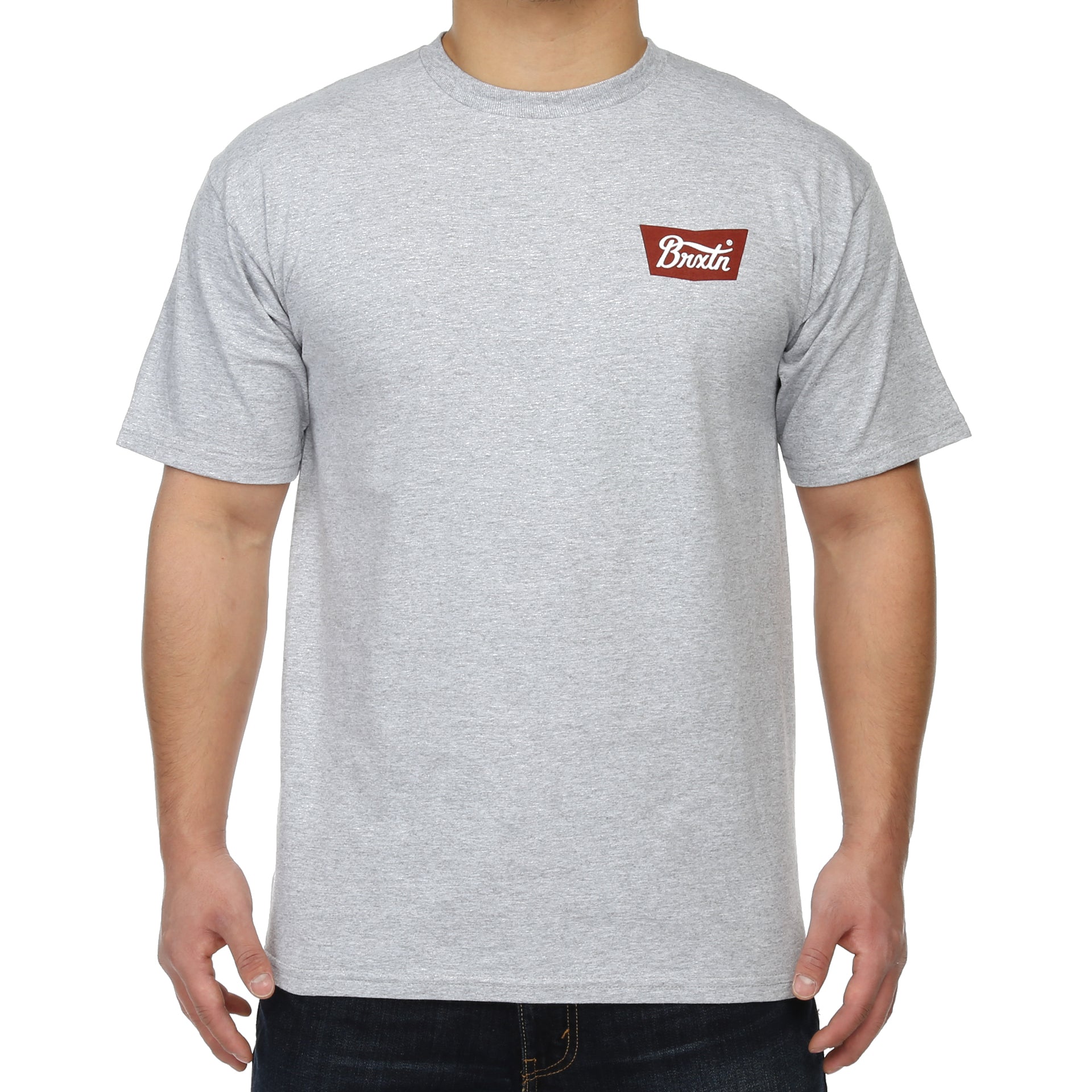 Brixton Stith Standard Tee - Soft Cotton Men's T-Shirt in Heather Grey | Casual Wear & Street Style Outfits