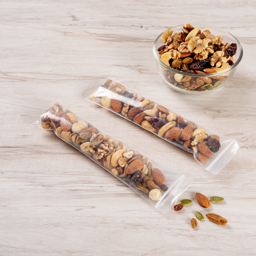 Clear Plastic Zip Snack Bags 8x2 Inches - 100 Count Resealable Food Storage Bags | Perfect for School Lunches, Travel Snacks & Meal Prep