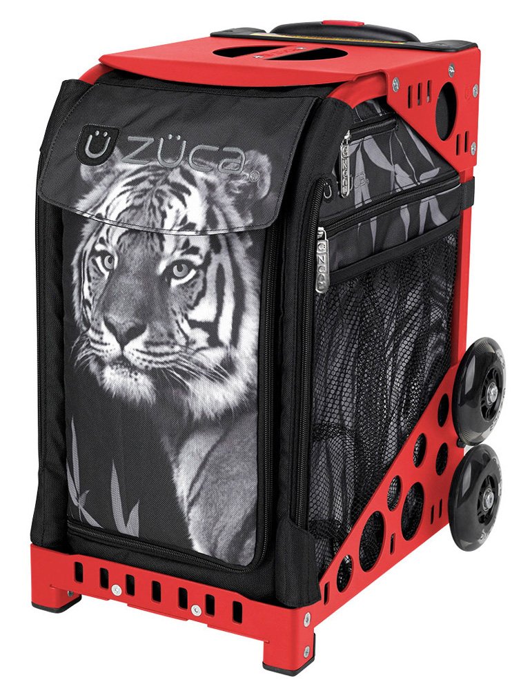 Zuca Tiger Backpack with Red Frame - Durable & Stylish Travel Bag for School, Gym, and Outdoor Adventures