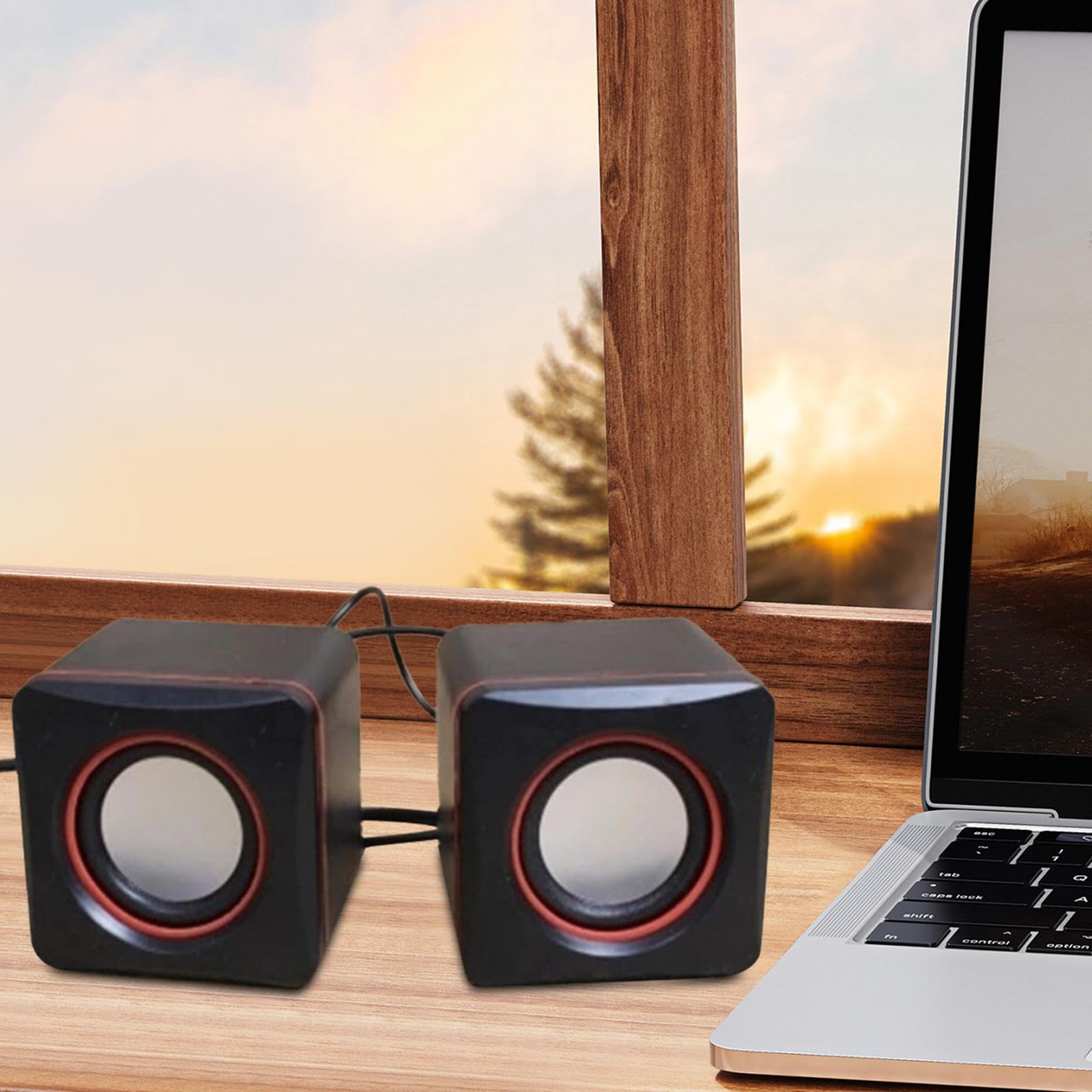 BaotyJie 2Pcs USB Wired Computer Speakers with 3D Sound Technology, Compact Gaming Speakers for Laptop, Desktop, Travel, Home Office, and Multimedia Entertainment