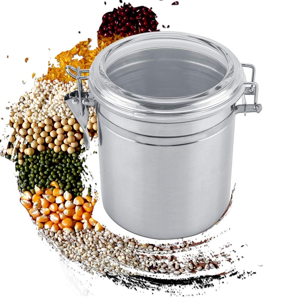 Premium Stainless Steel Coffee Container - 1400ml Vacuum Sealed Storage Jar for Coffee, Tea, Sugar & Beans | Airtight Kitchen & Pantry Organization for Freshness | Ideal for Home, Office & Camping Use
