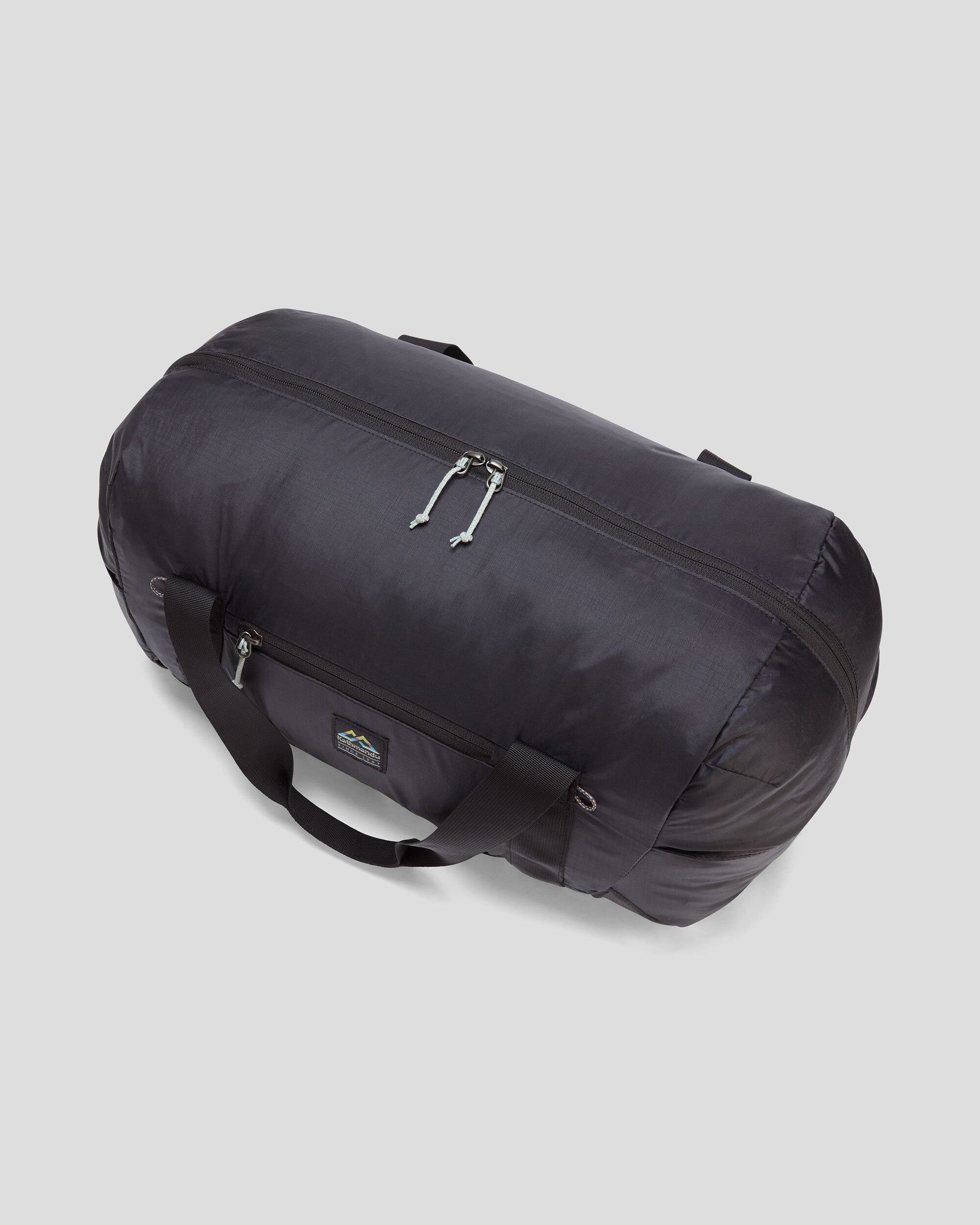 Pack&Go Duffel Bag - Black Stingray Pattern Waterproof Travel Duffel for Gym, Weekend Trips & Outdoor Adventures