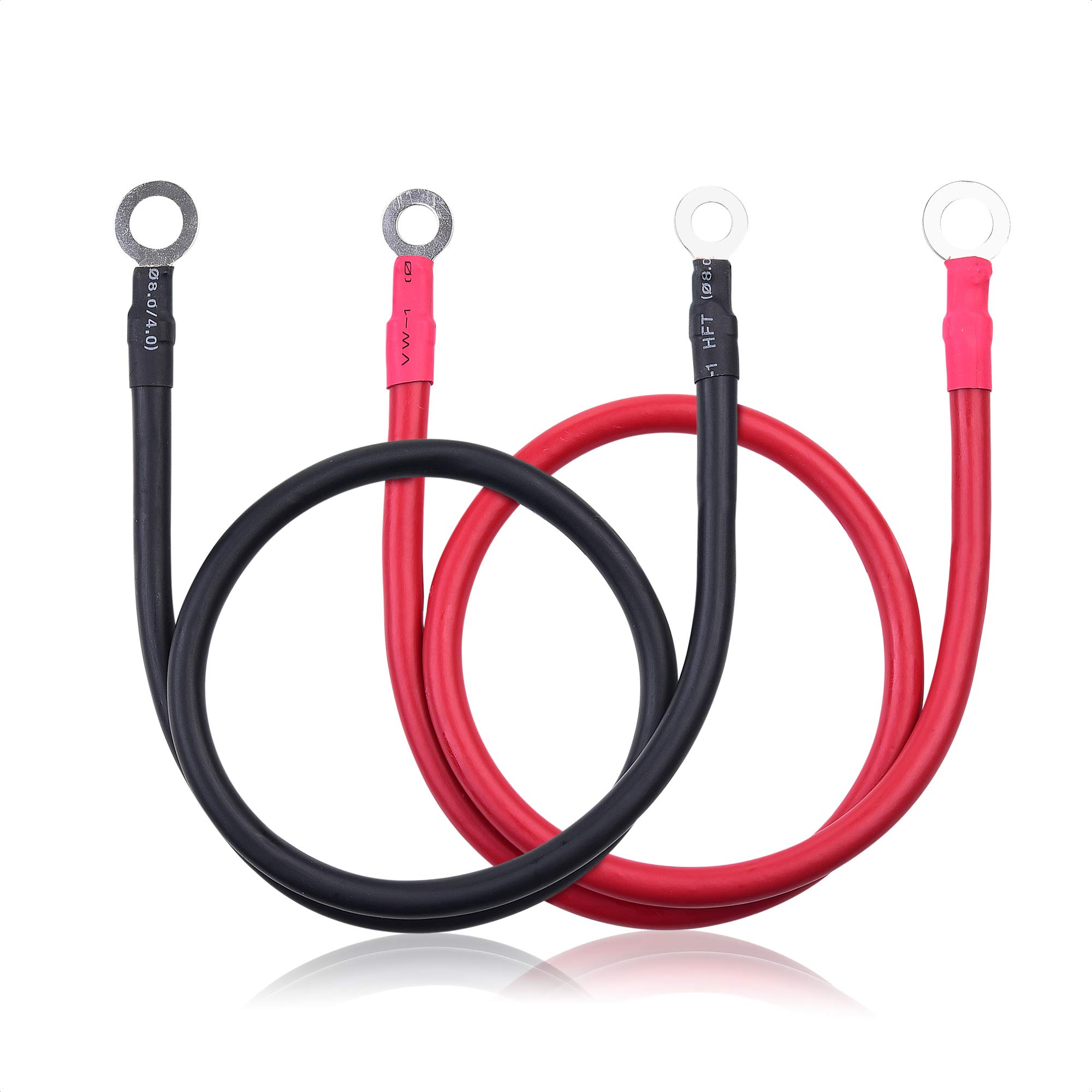 Cable Matters 6 Gauge Battery Cable Inverter Power Cable - 2 Feet Oxygen-Free Copper (Black + Red 2-Piece Set) | Perfect for RV, Solar Power Systems & Marine Applications