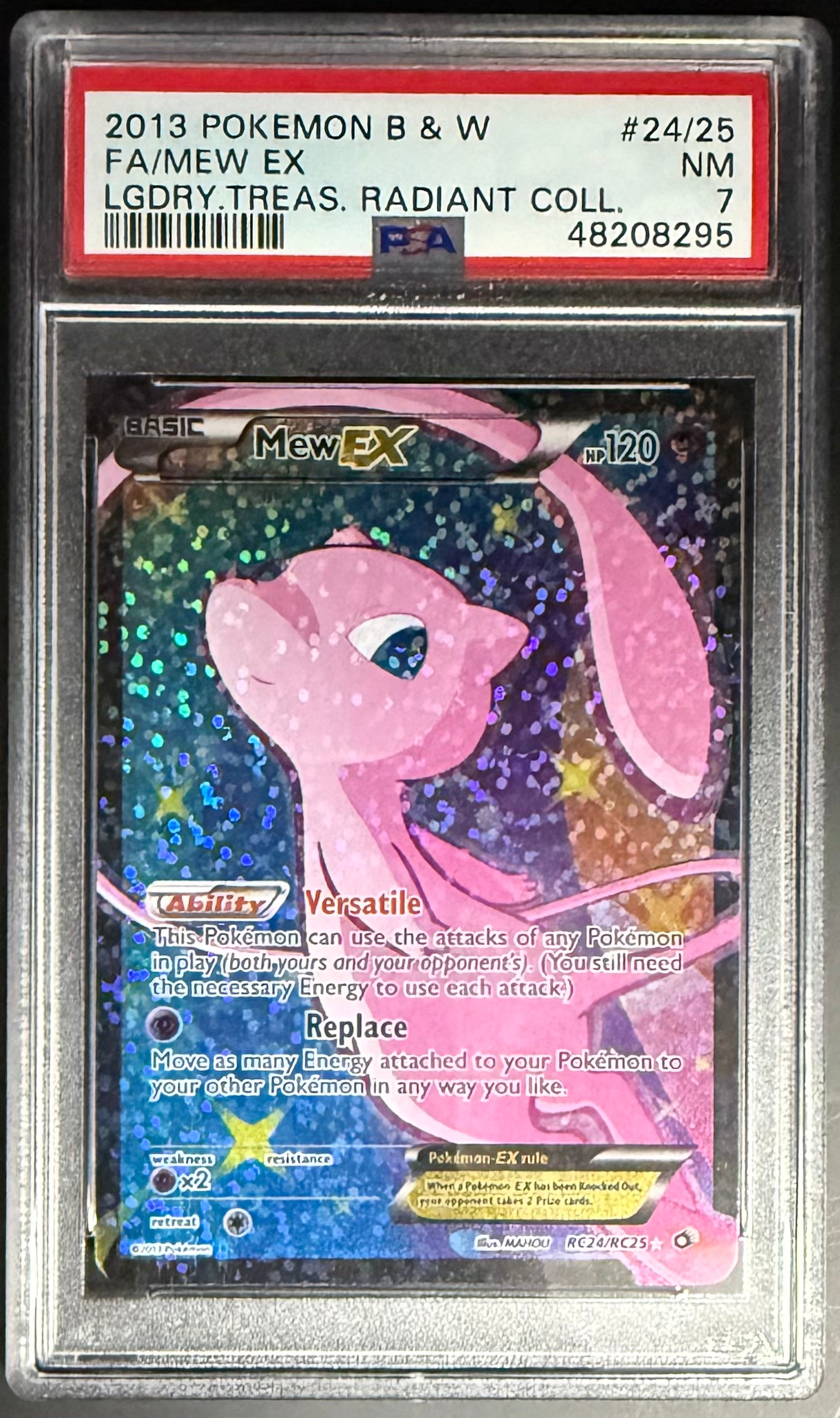 Pokemon Mew EX RC24/RC25 Legendary Treasures Radiant Collection Black & White 2013 PSA 7 Graded Card - Perfect for Collectors, Gaming & Display