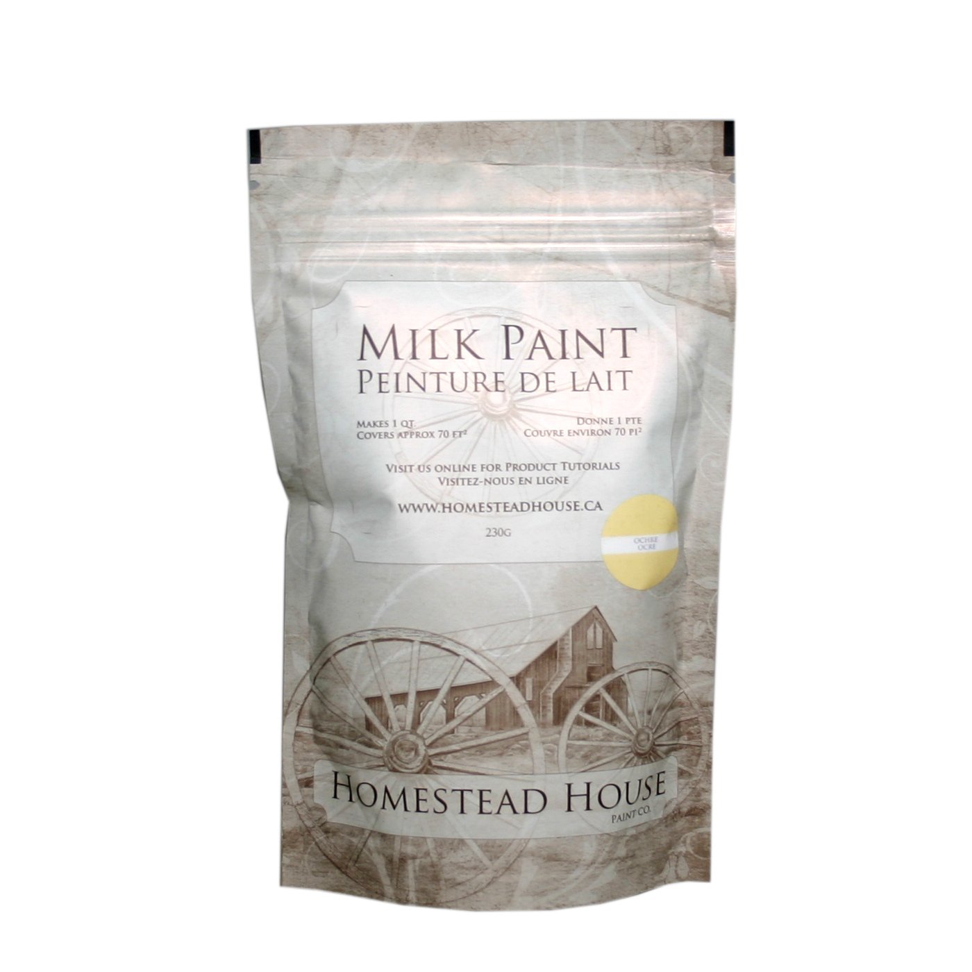 Homestead House Milk Paint 1 Quart (Ochre) - Premium Non-Toxic Paint for Furniture, Cabinets & DIY Home Decor Projects